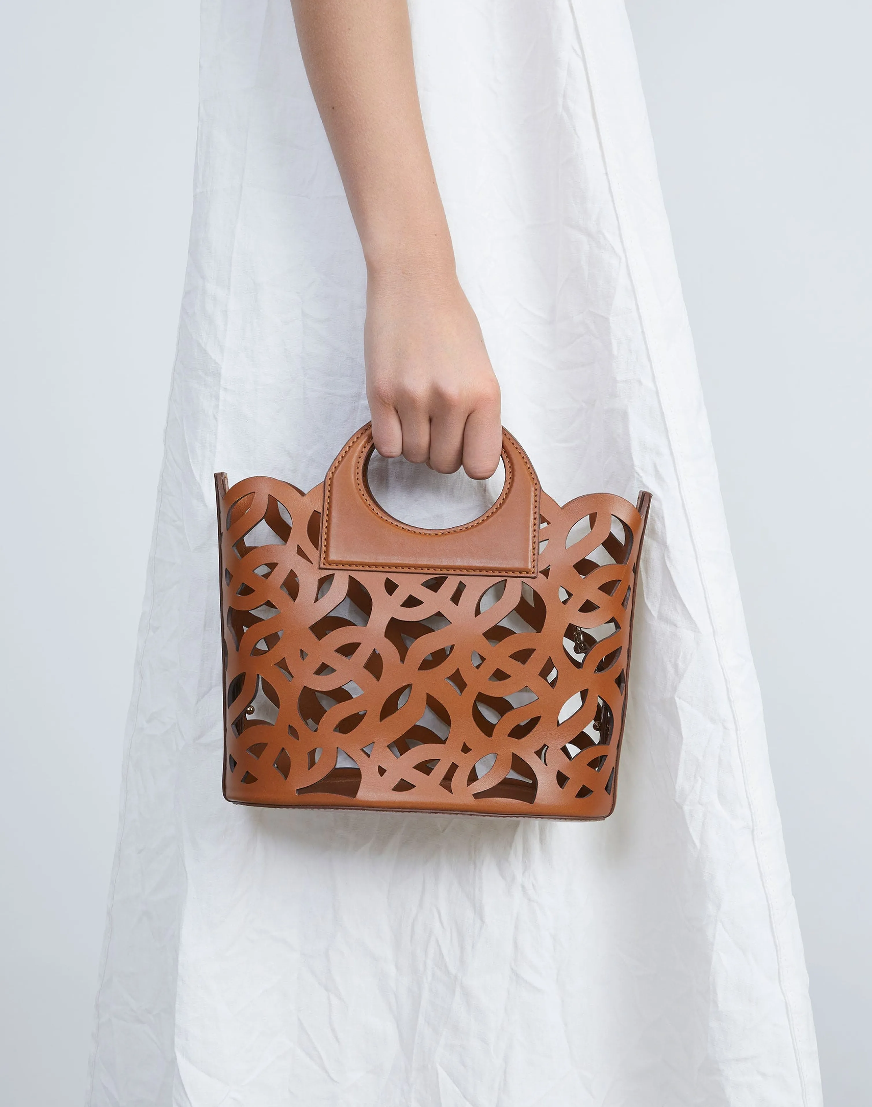 Vachetta Leather 8 Knot Basket Bag—Mini