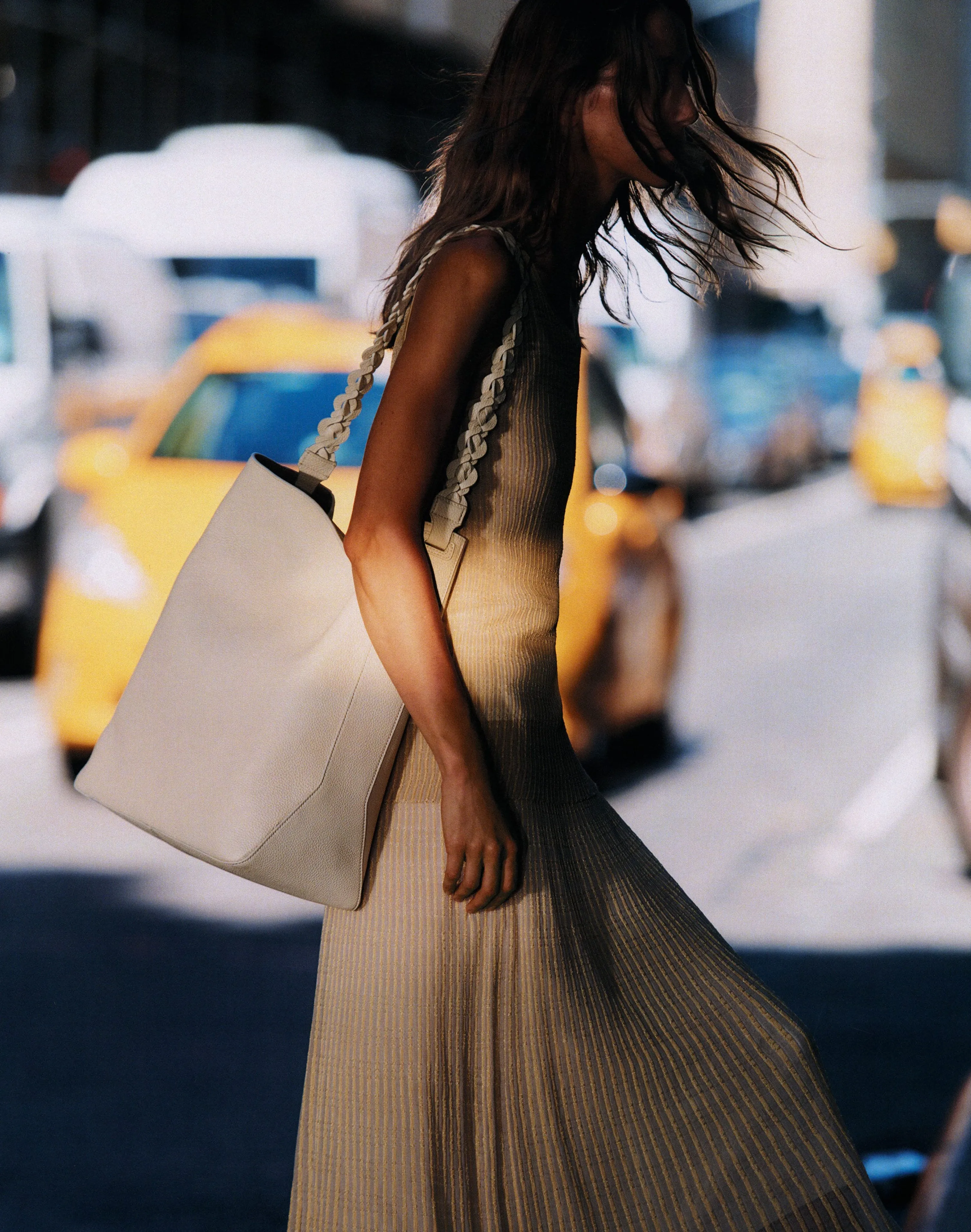 Grained Calfskin Leather 8 Knot Hobo—Large