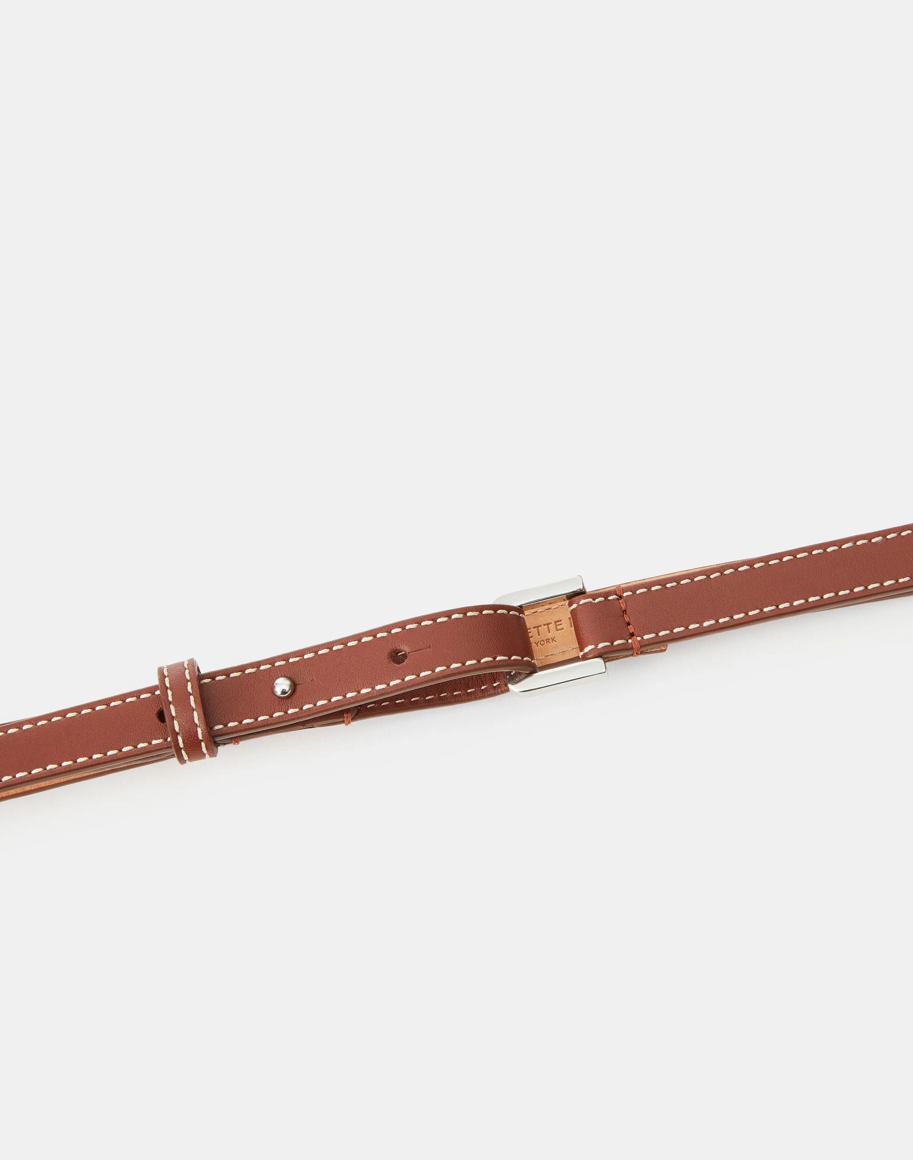 Soft Calfskin Leather Skinny Belt