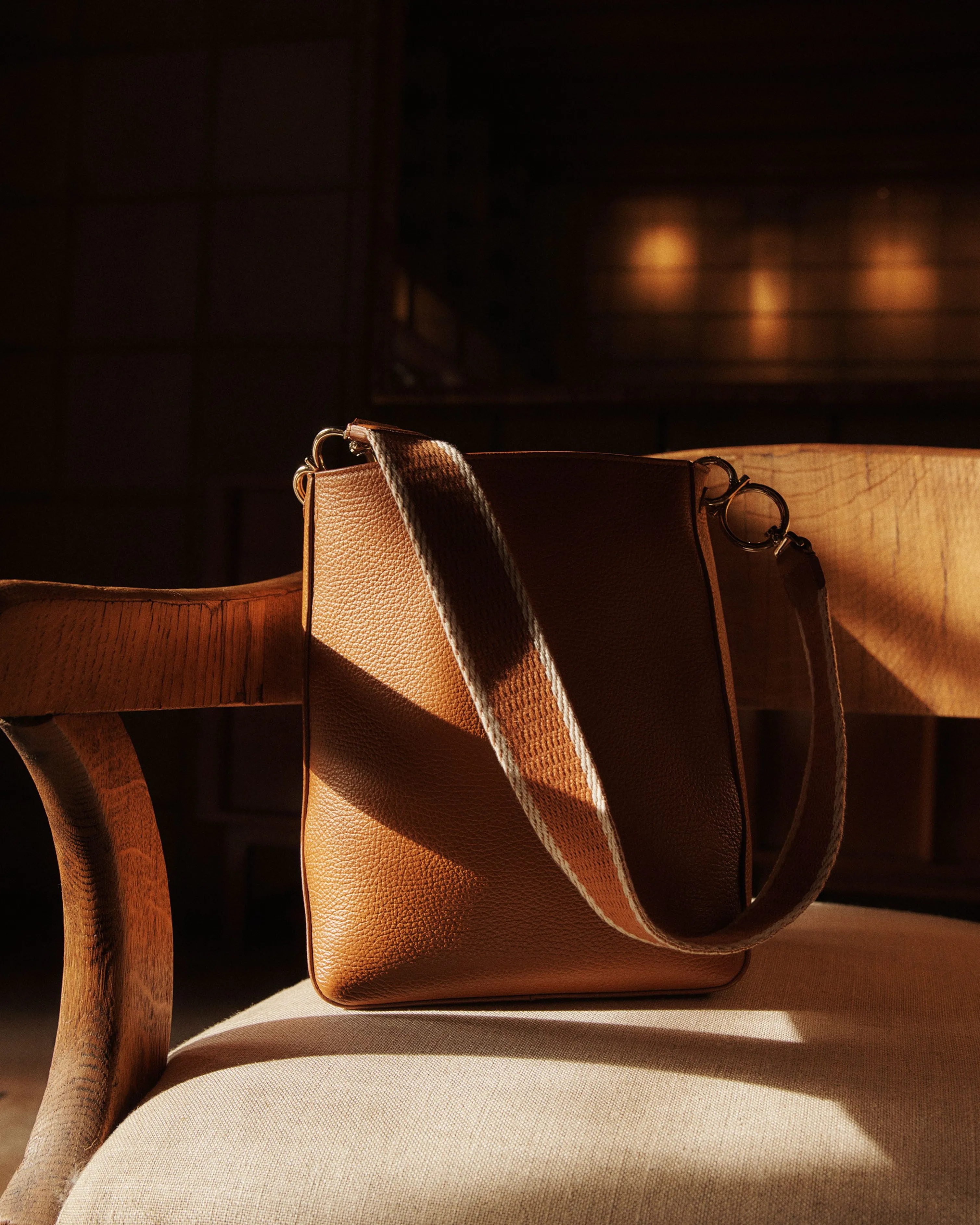 Grained Calfskin Leather 8 Knot Hobo—Small