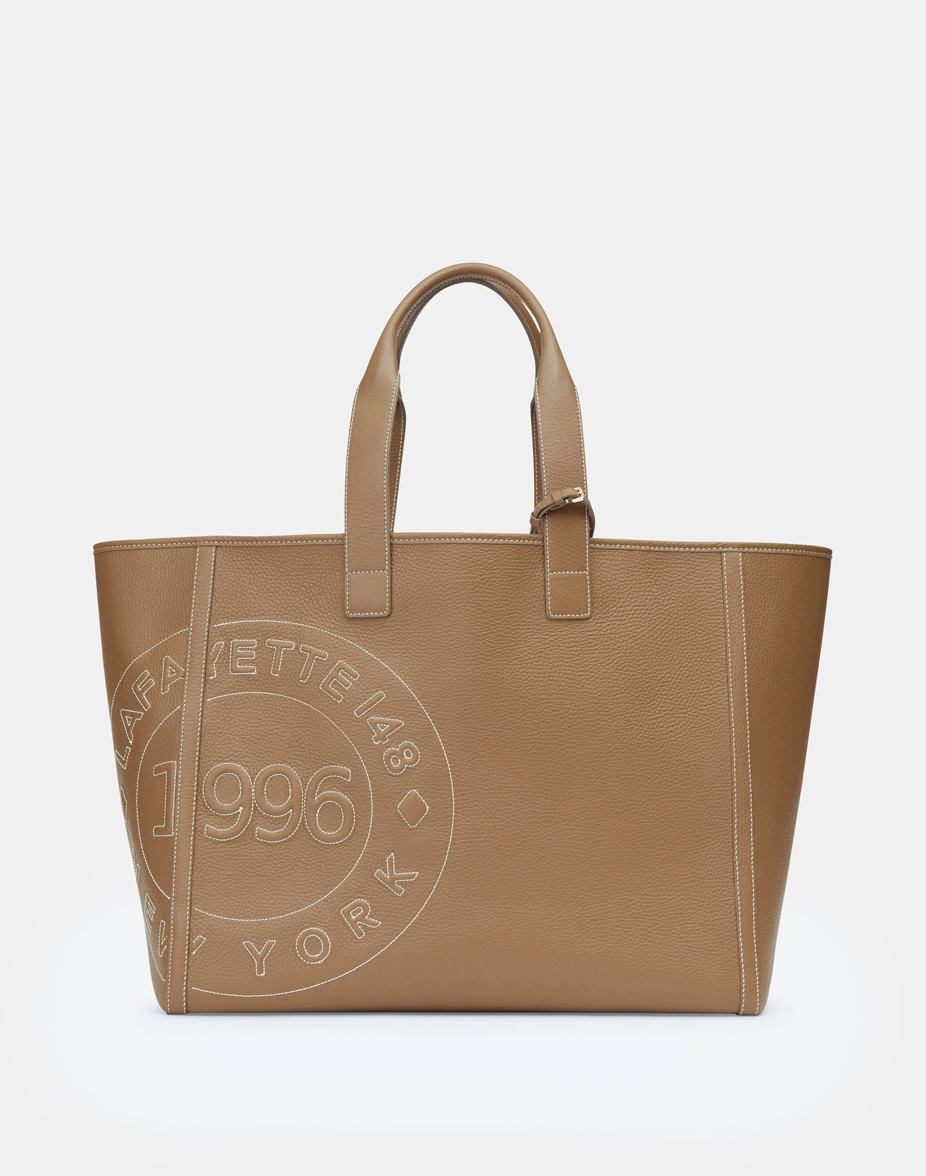 Grained Calfskin Leather Postmark L Tote