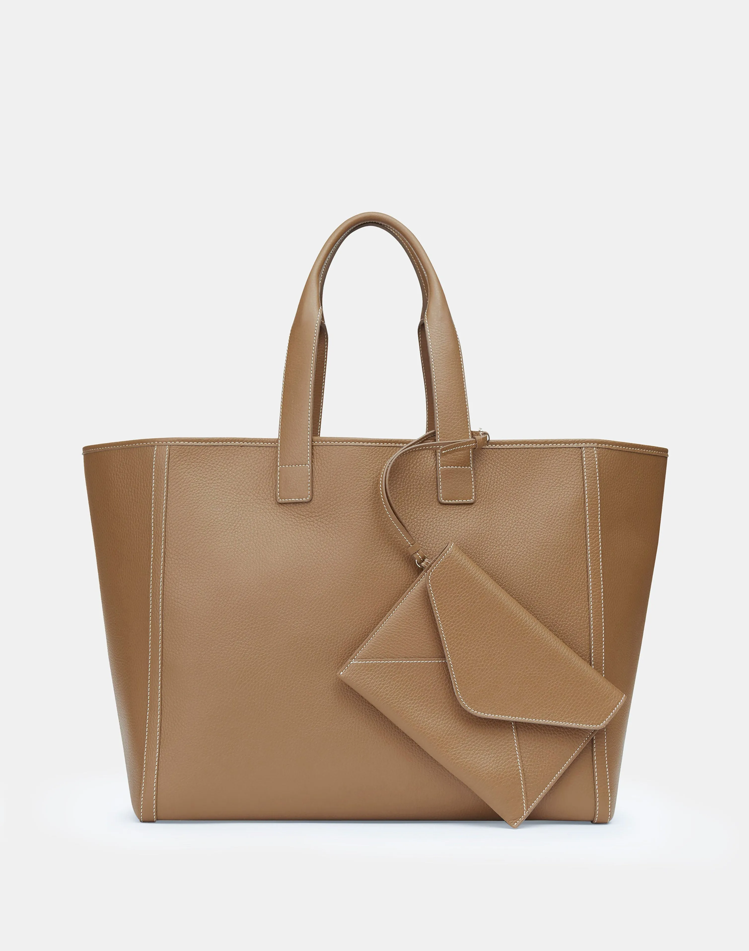 Grained Calfskin Leather Postmark L Tote