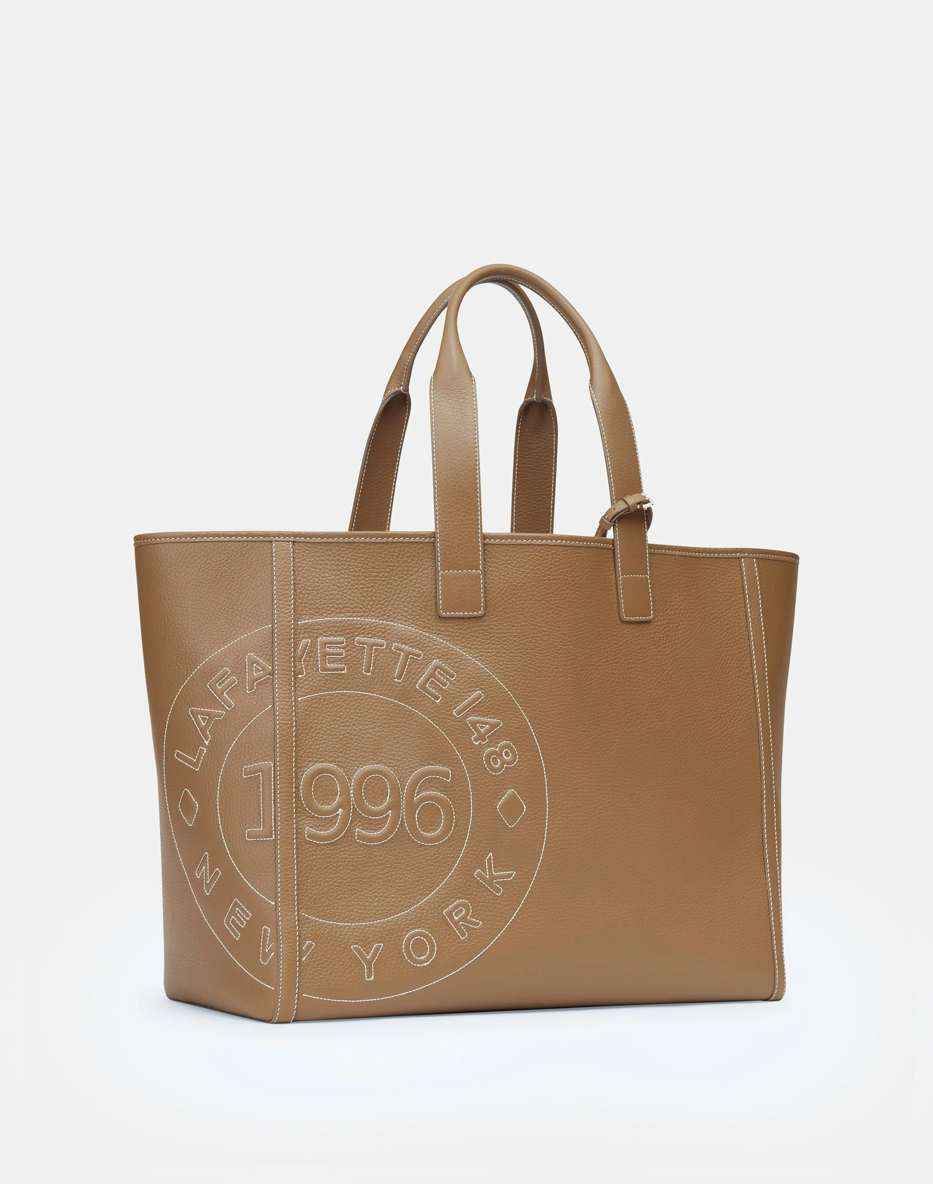 Grained Calfskin Leather Postmark L Tote
