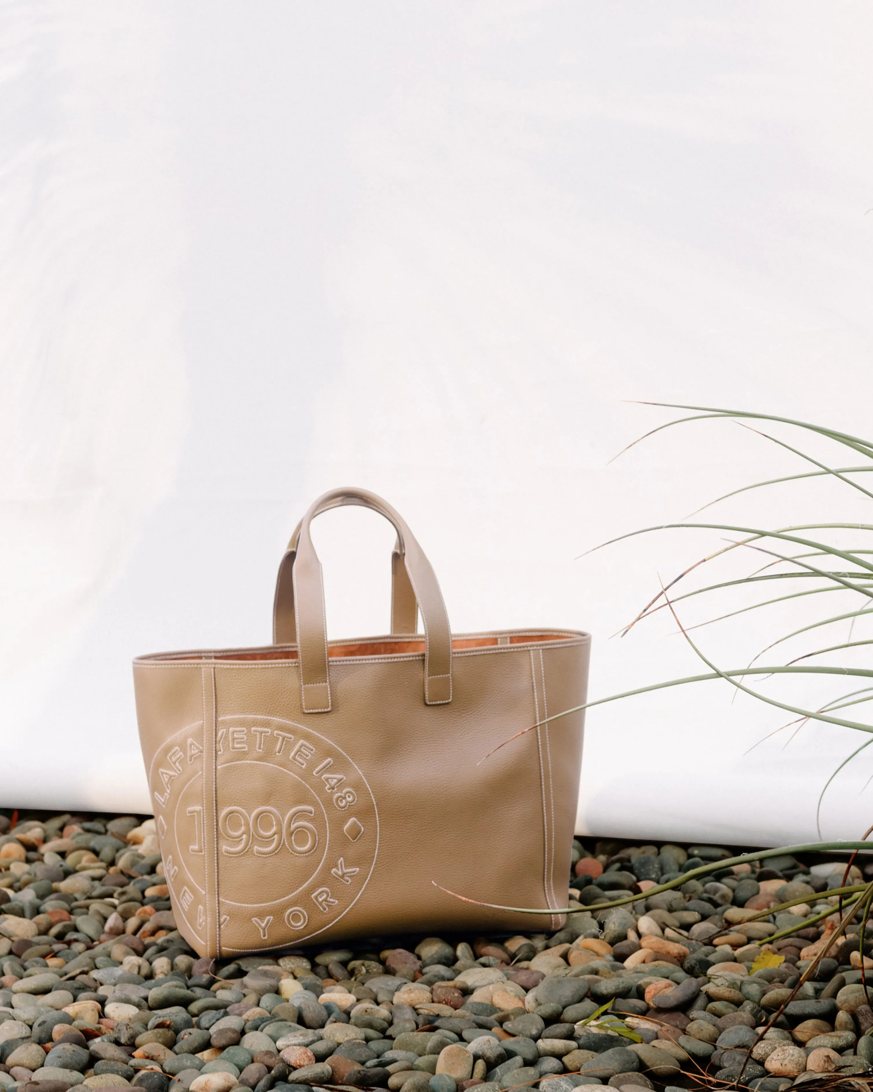 Grained Calfskin Leather Postmark L Tote