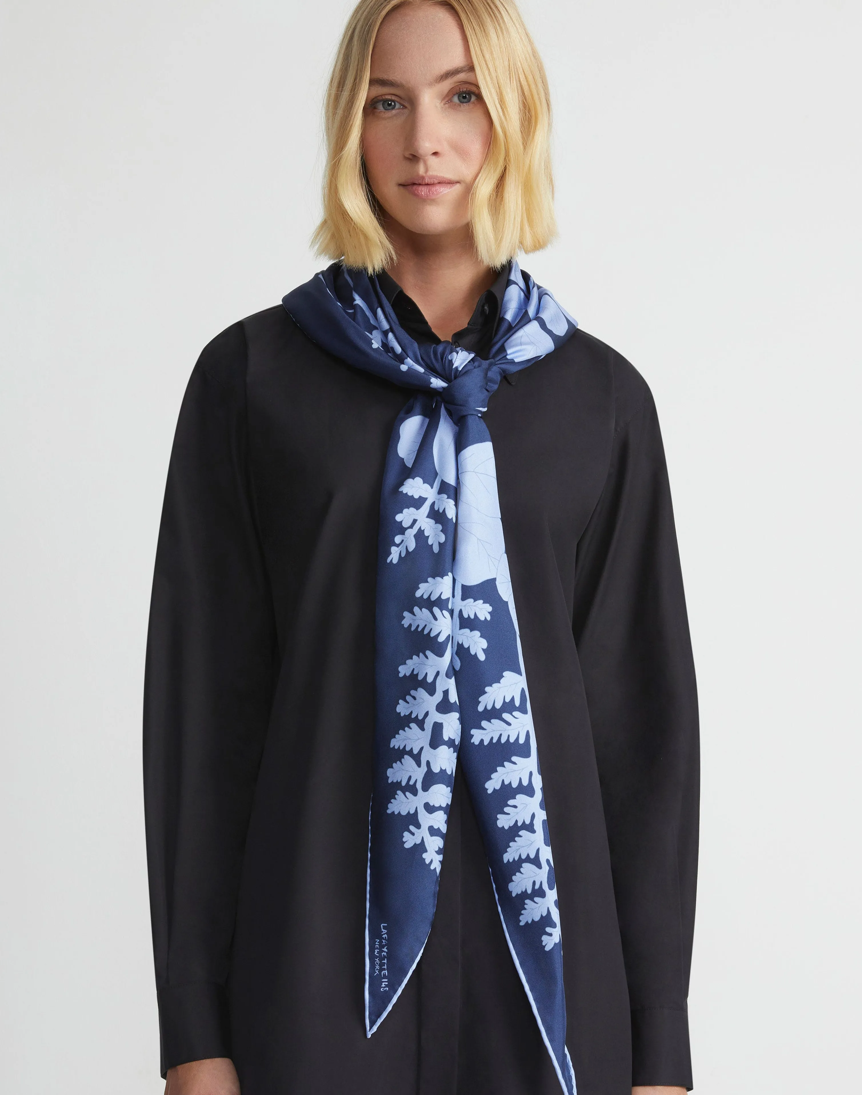 Flora Print Silk Diamond Scarf