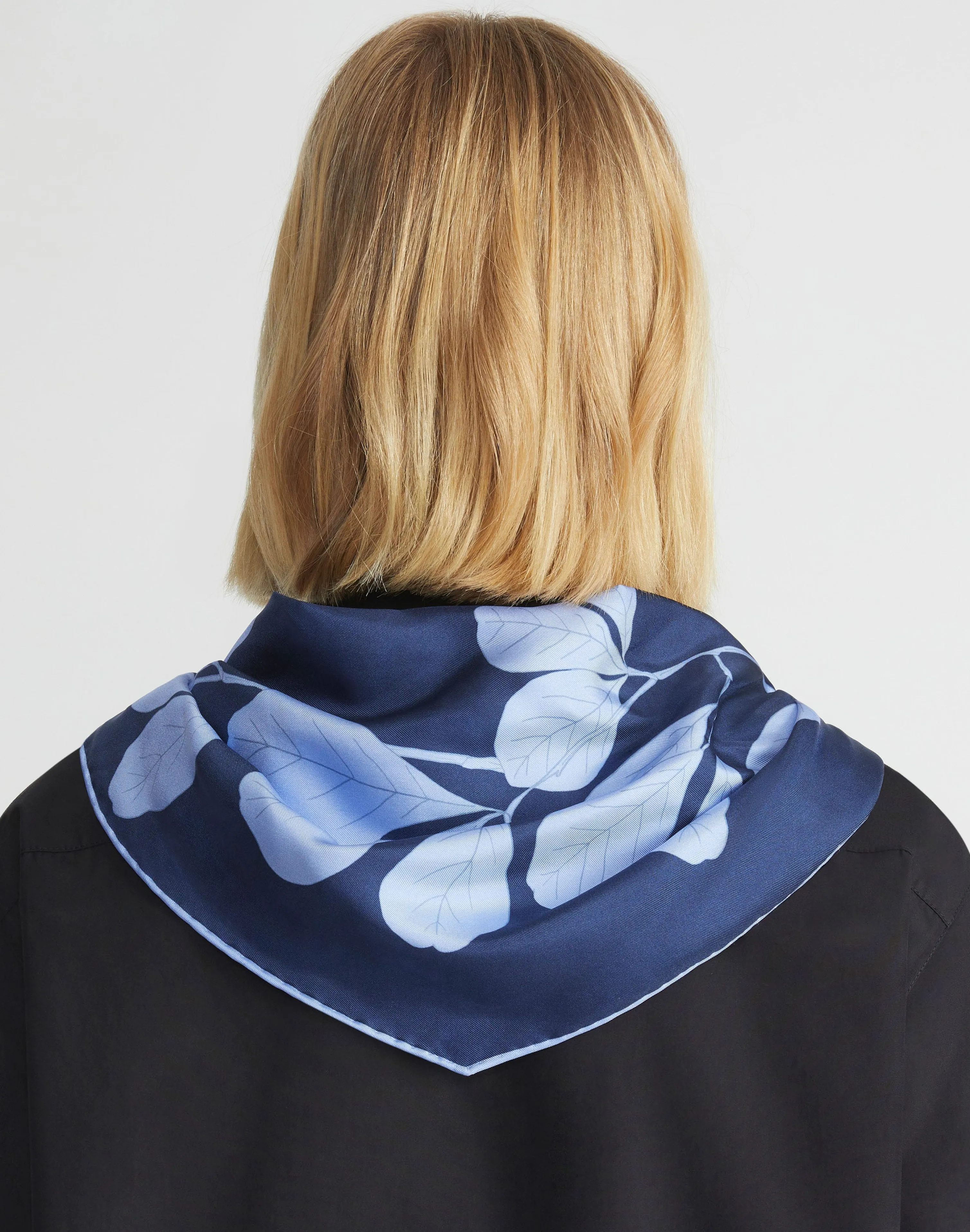 Flora Print Silk Diamond Scarf