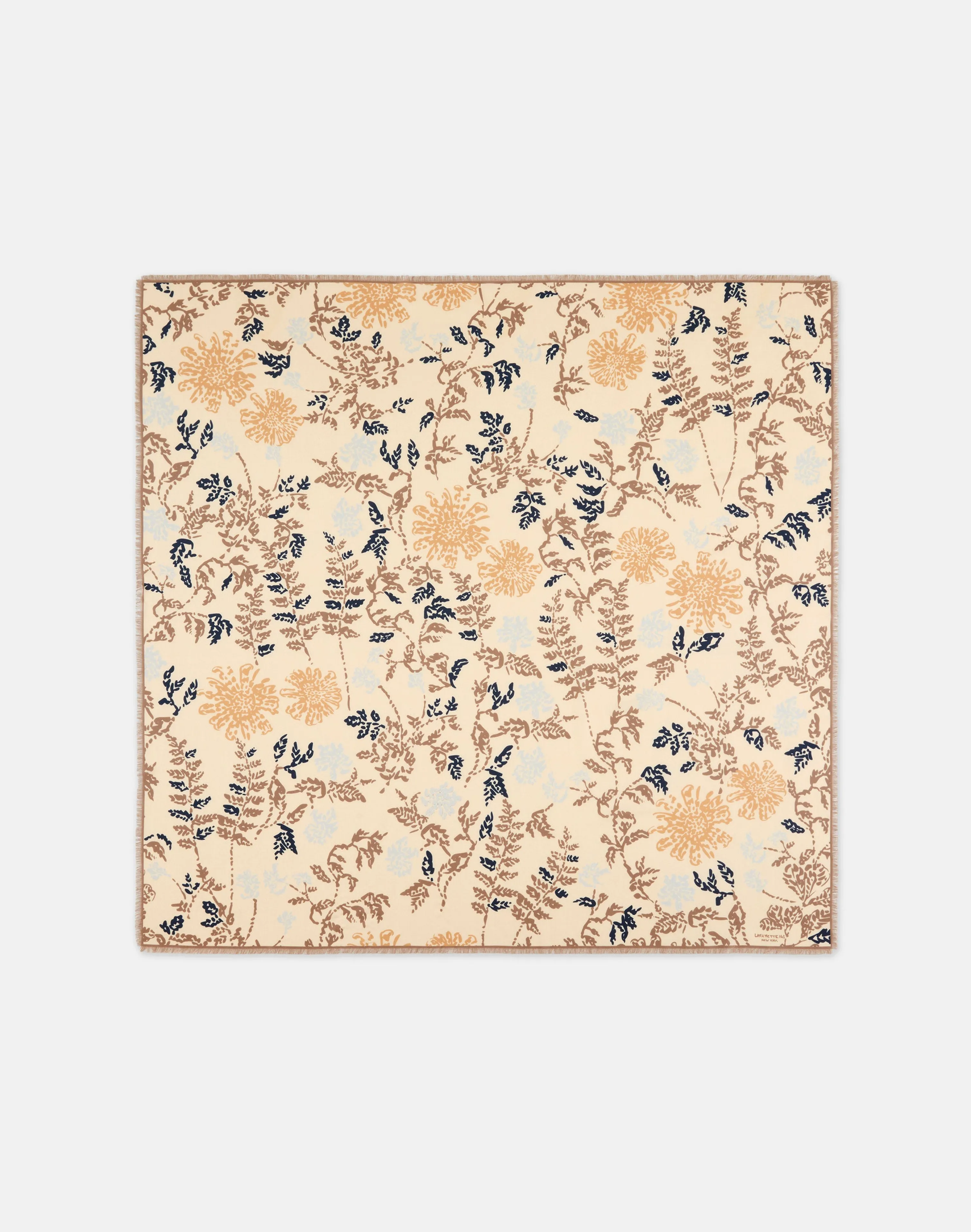 Flora Bloom Print Cashmere-Silk Scarf