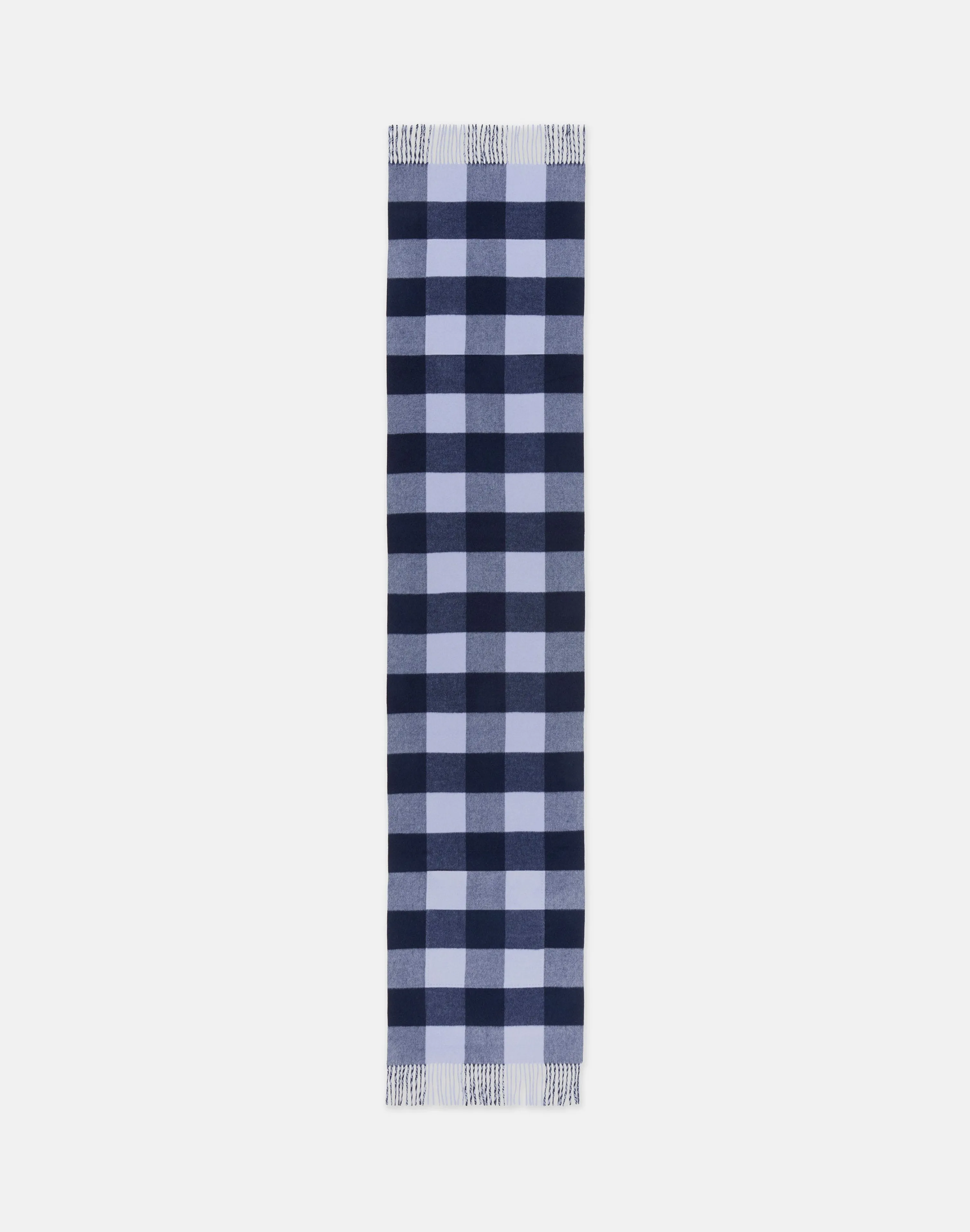Gingham Wool-Cashmere Double Face Reversible Pocket Shawl