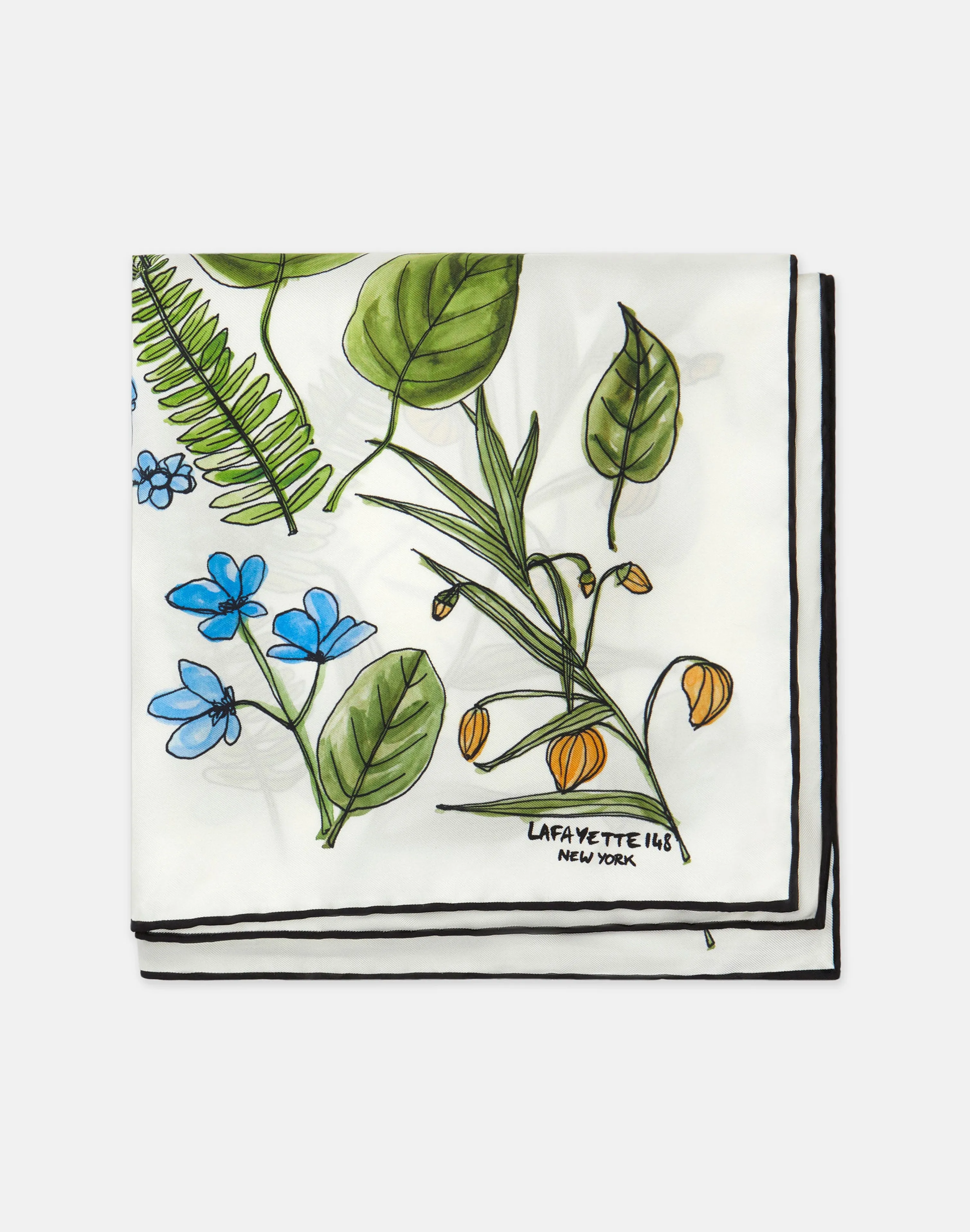 Gardens Of New York Print Silk Scarf