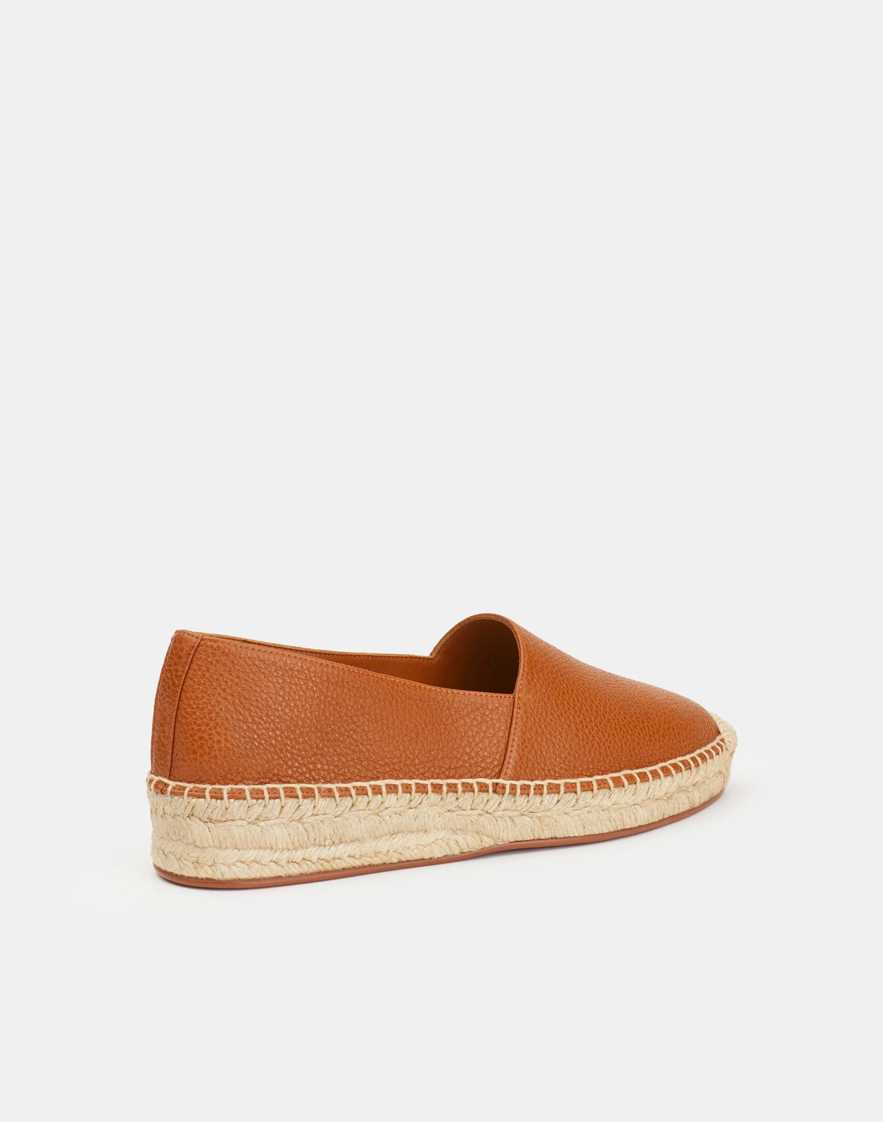 Grained Calfskin Leather Slip-On Espadrille