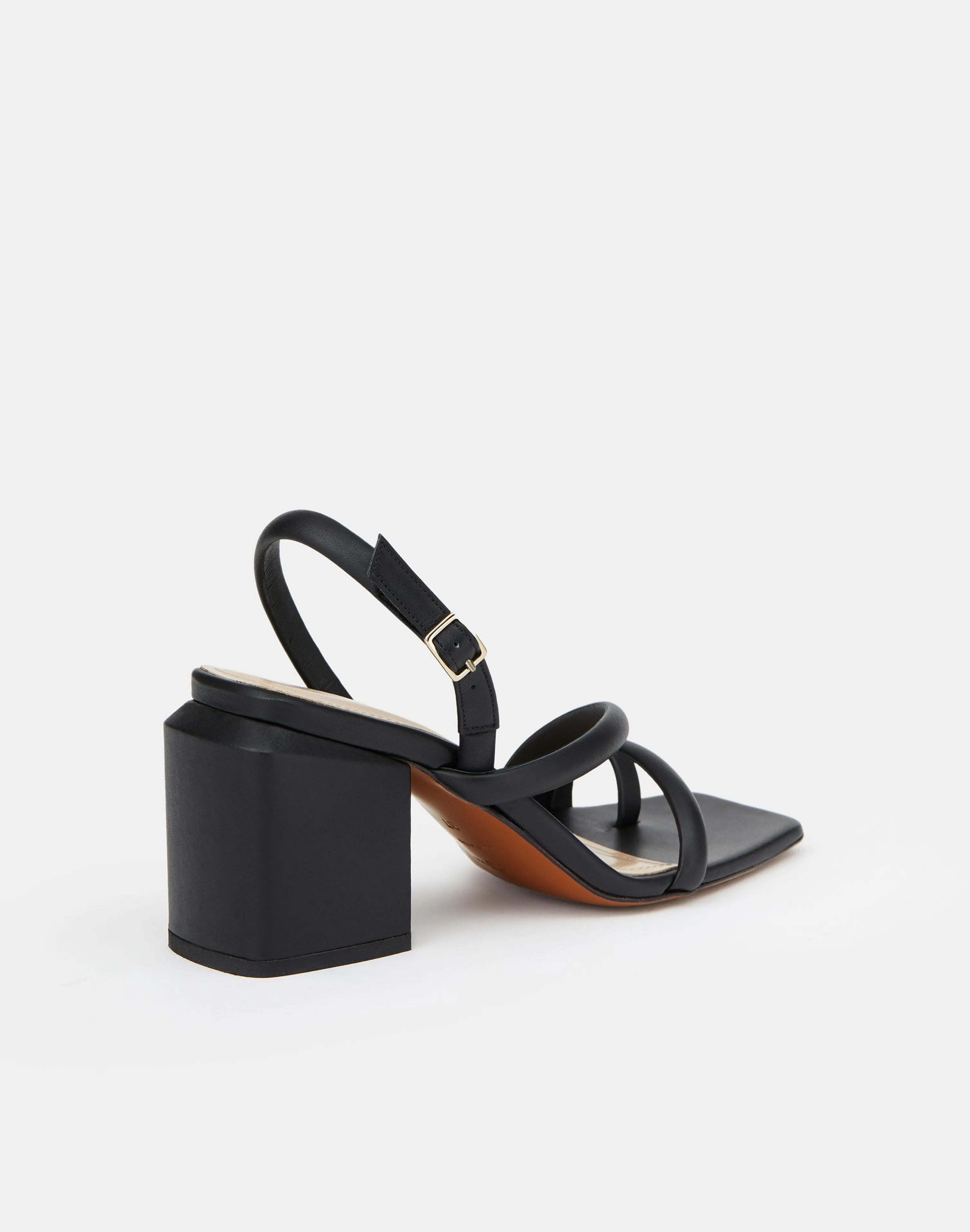 Soft Calfskin Leather Heeled City Sandal