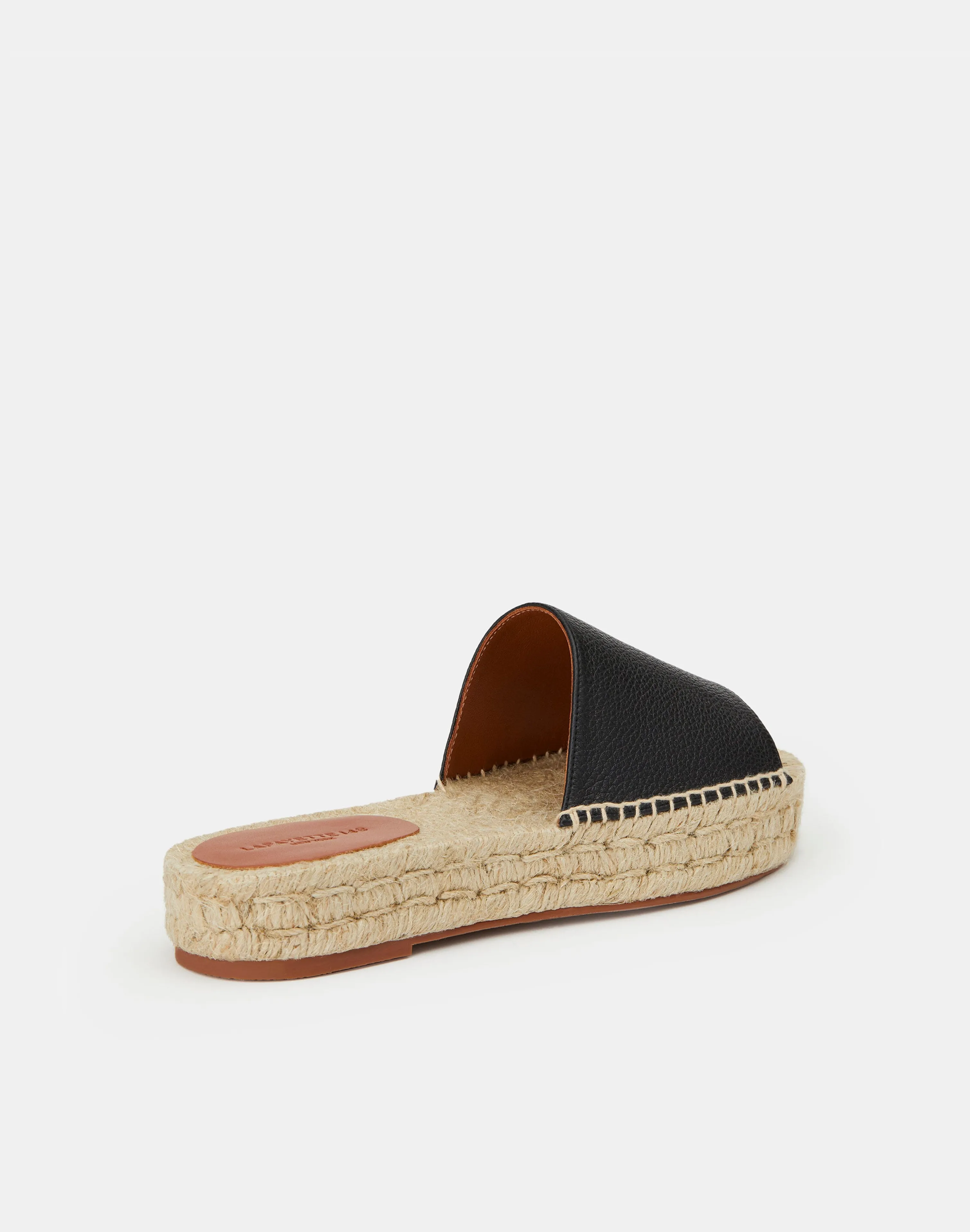 Grained Calfskin Leather Espadrille Slide