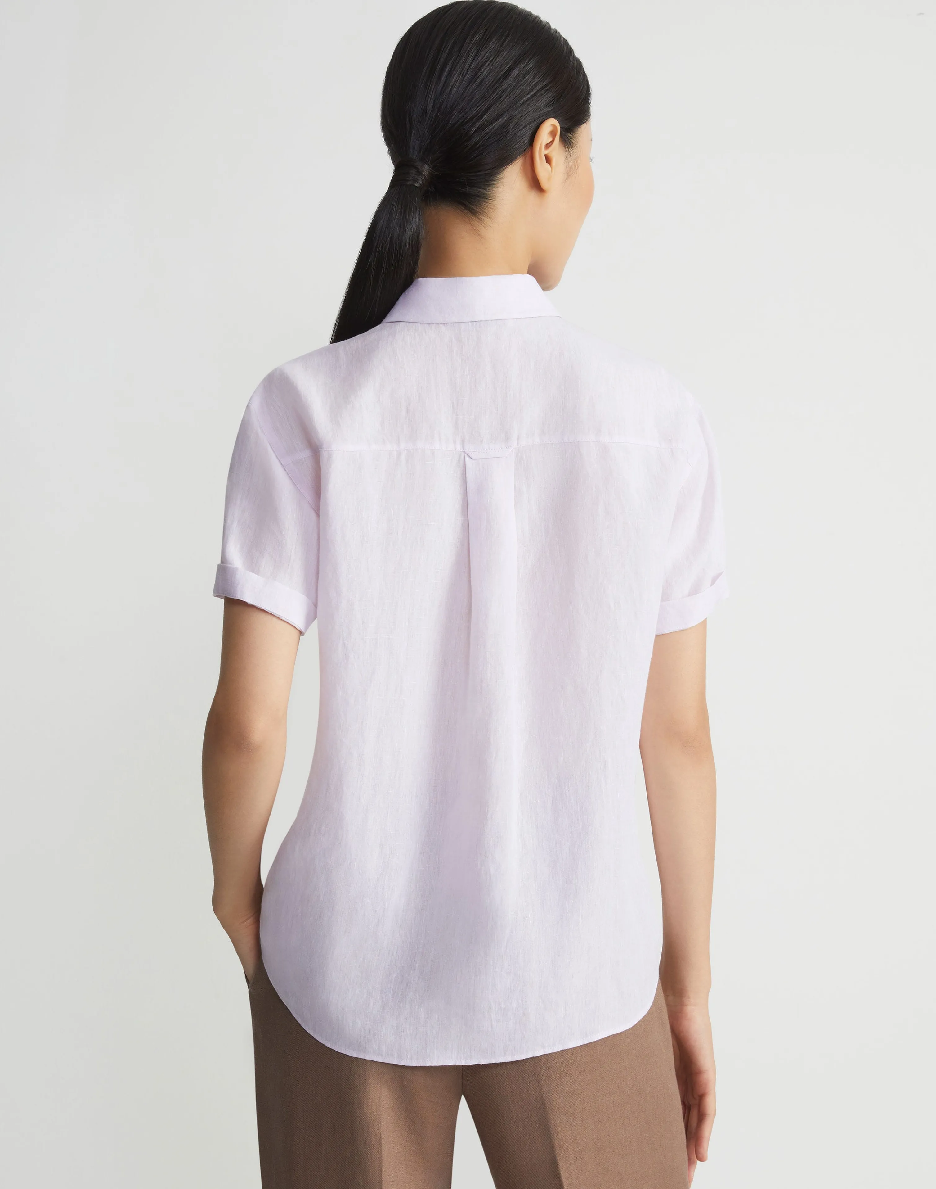 Organic Linen Short Sleeve Pocket Shirt