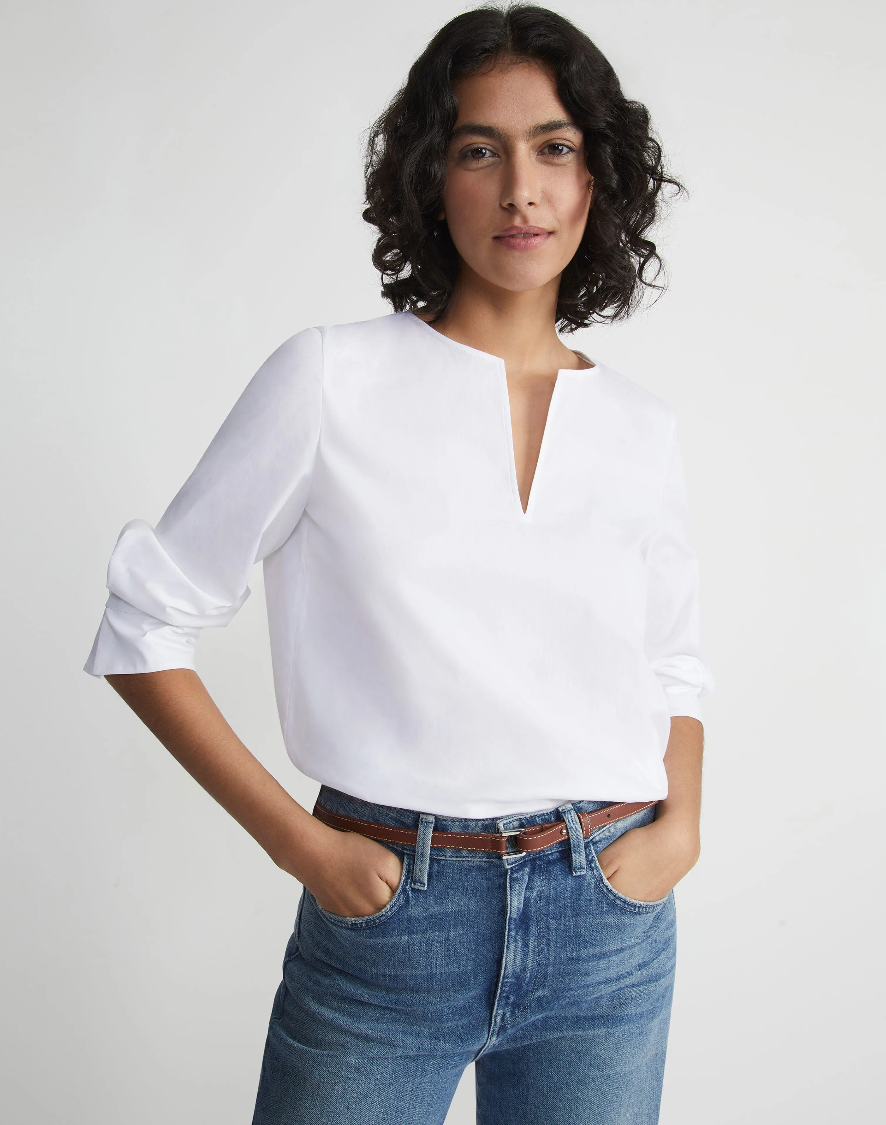 Stretch Cotton Popover Shirt