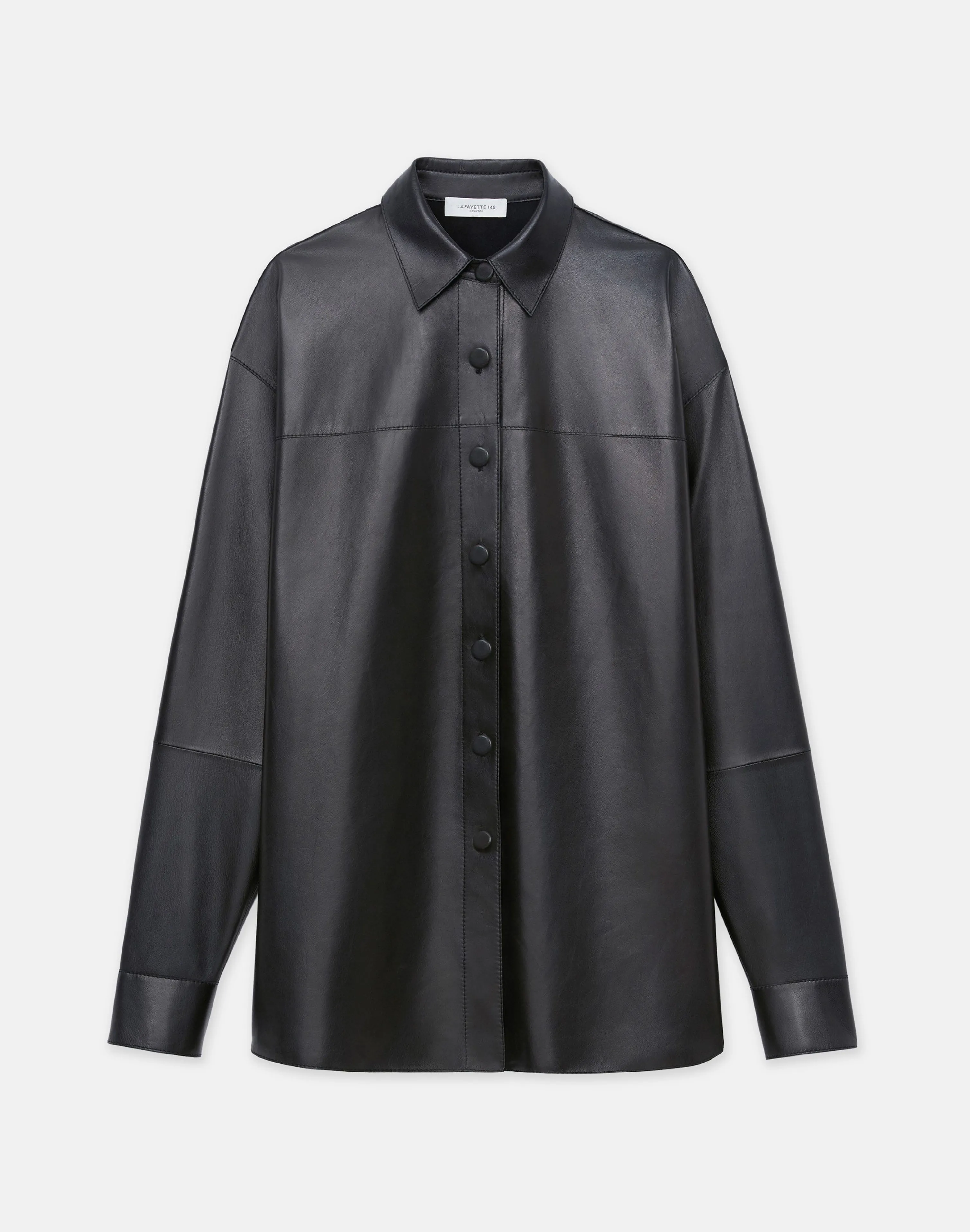 Nappa Lambskin Leather Shirt Jacket