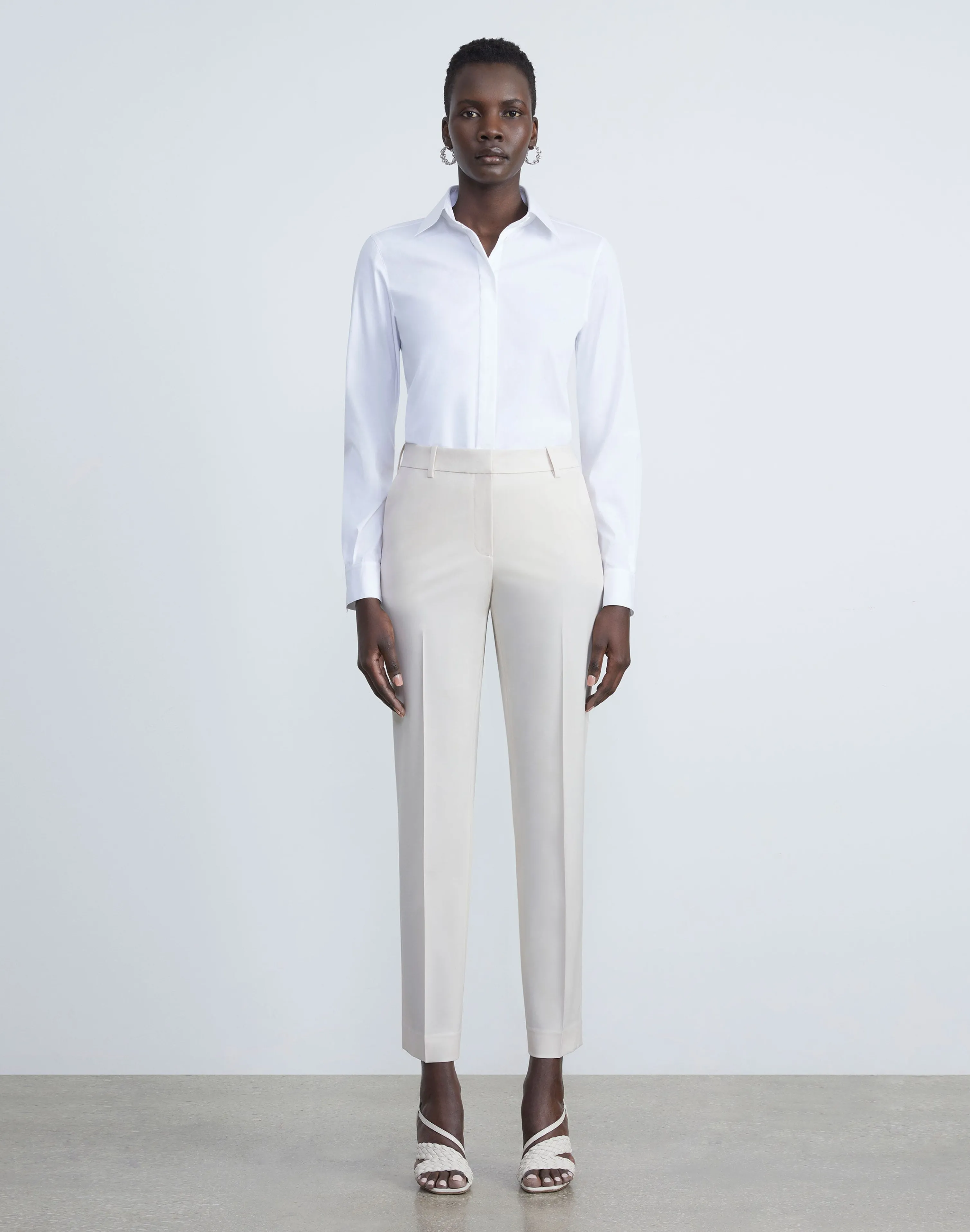 Stretch Cotton Button Down Bodysuit