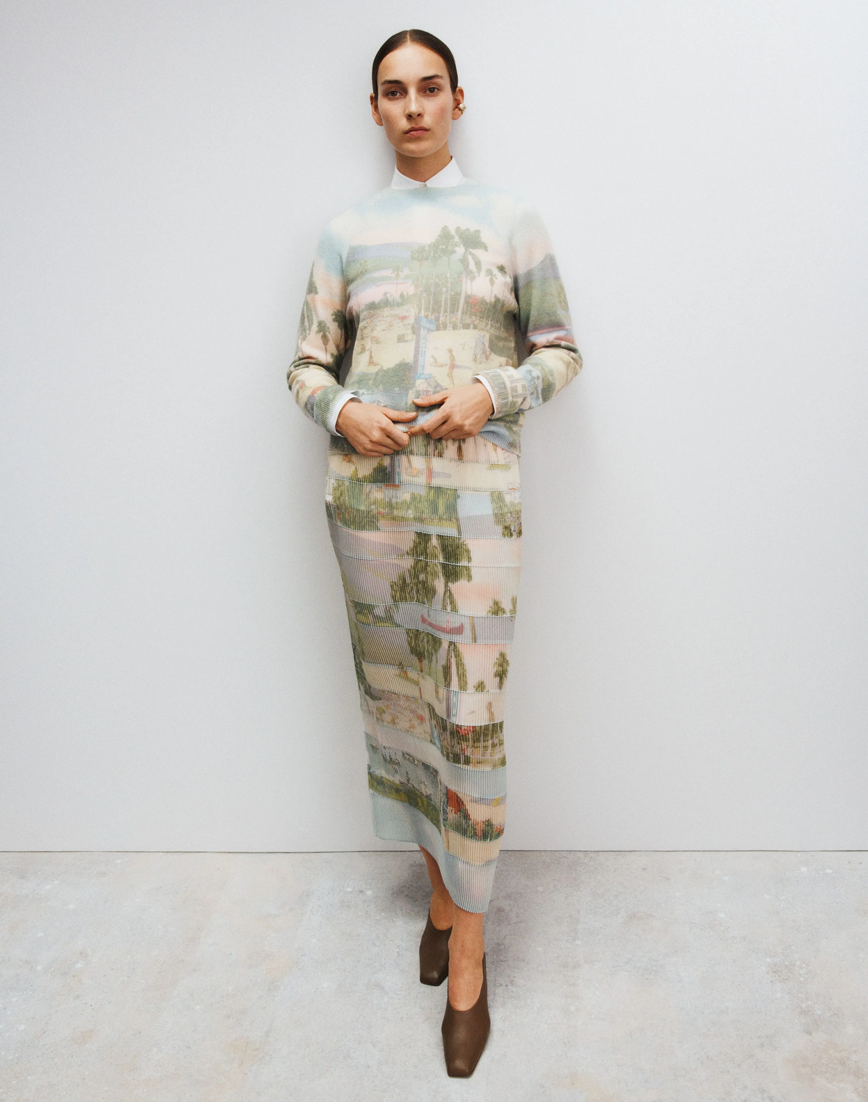 Stretch Cotton Fit & Flare Shirt