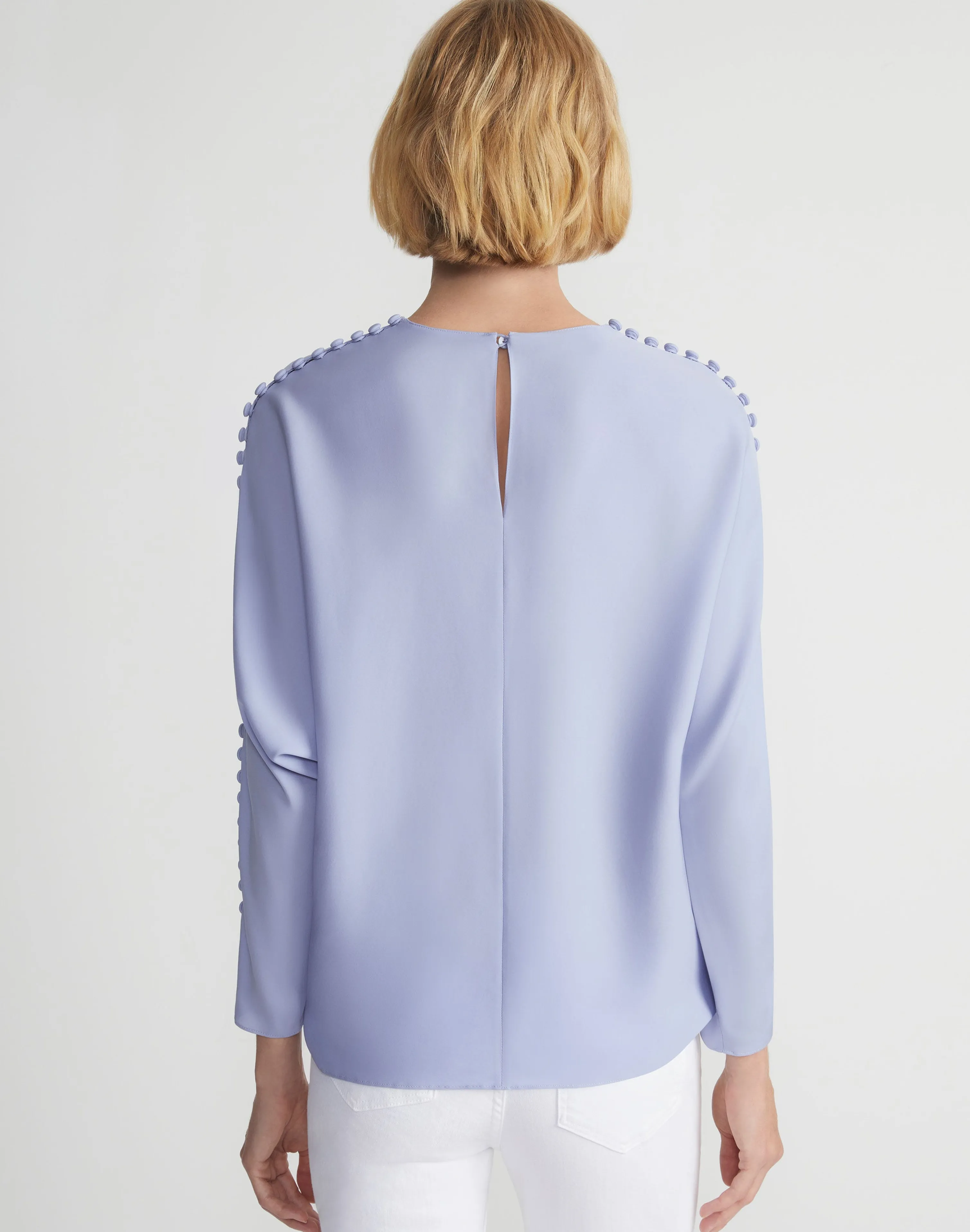 Organic Silk Georgette Button Sleeve Blouse