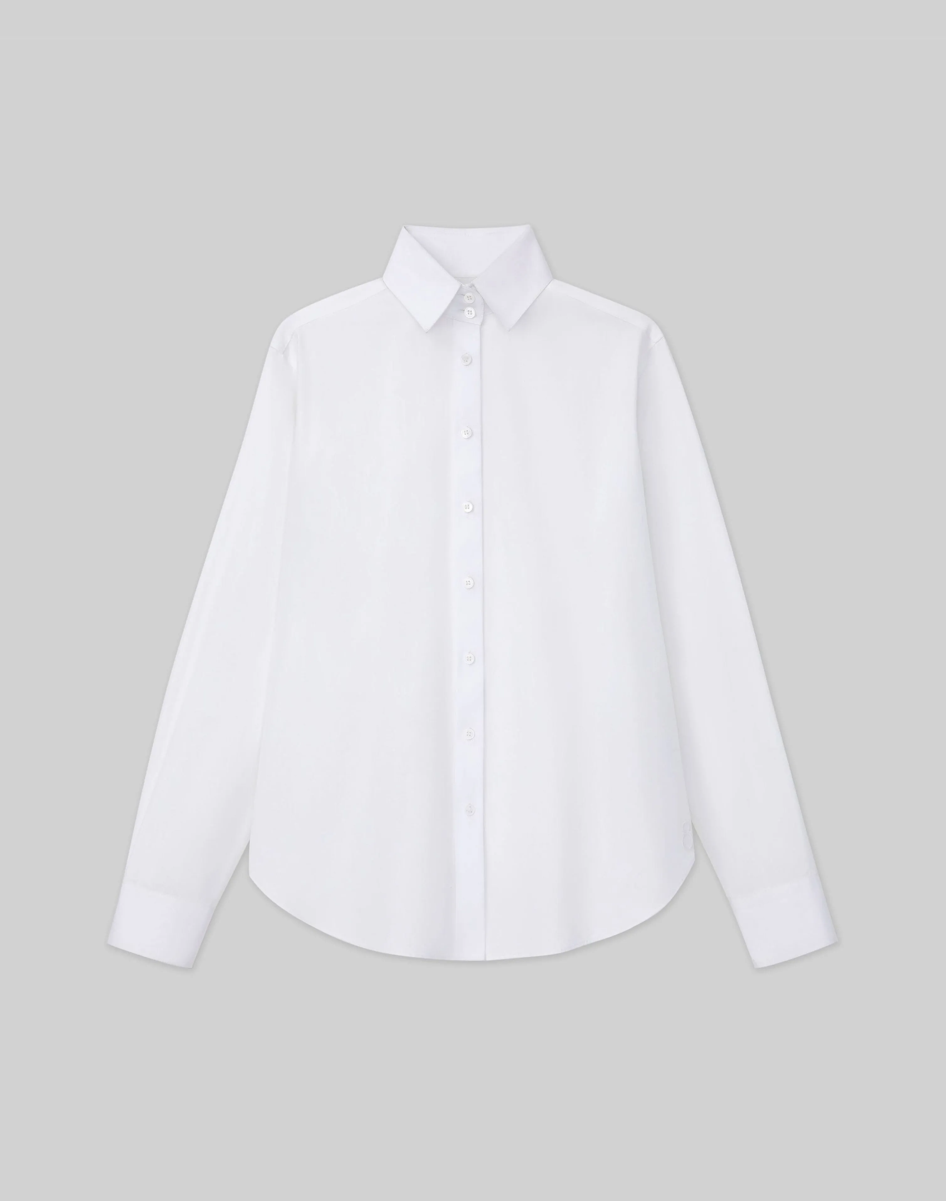 Organic Cotton Poplin High Collar Shirt
