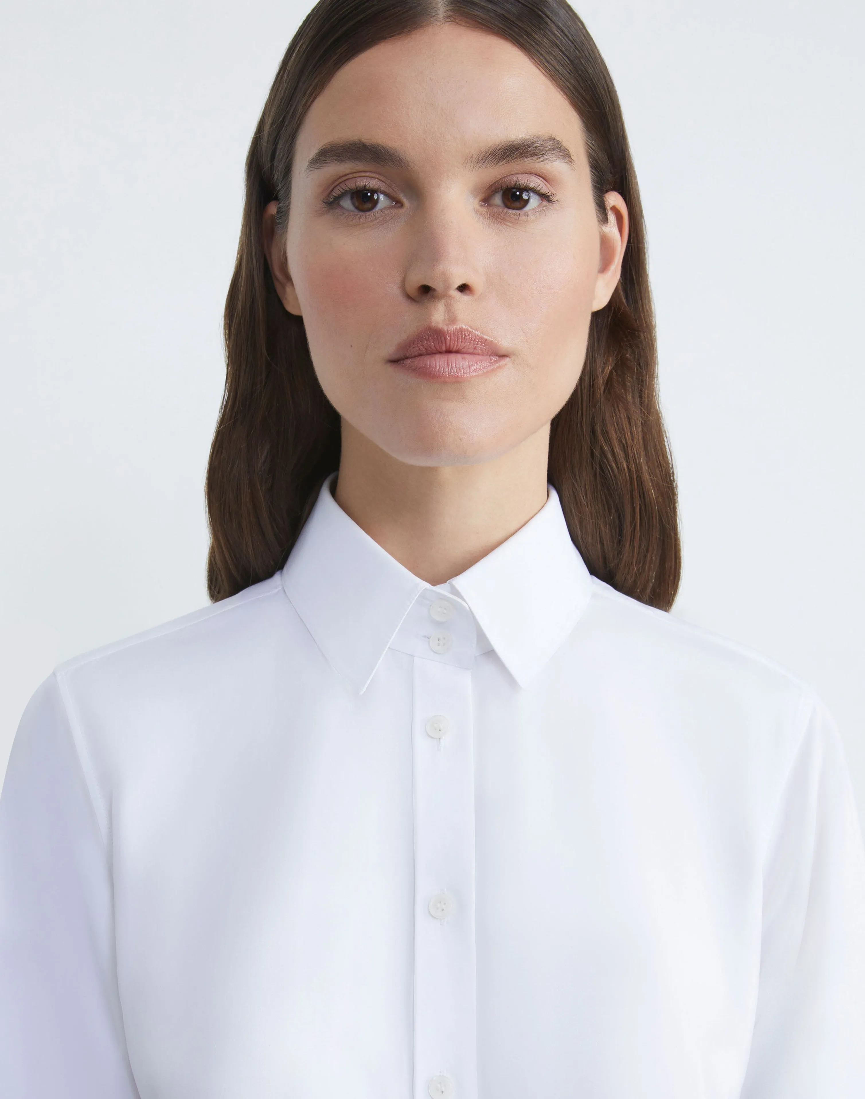 Organic Cotton Poplin High Collar Shirt