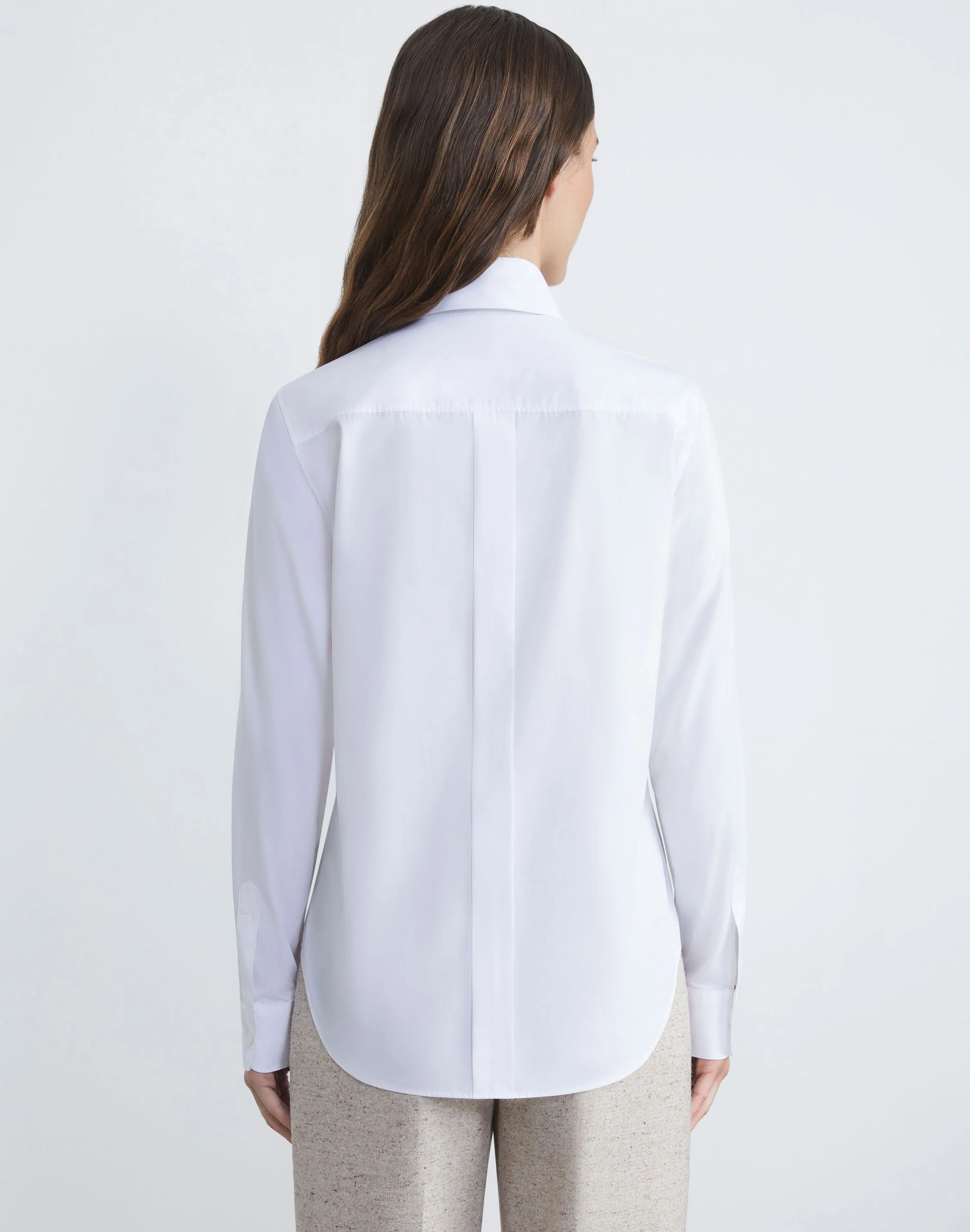 Organic Cotton Poplin High Collar Shirt