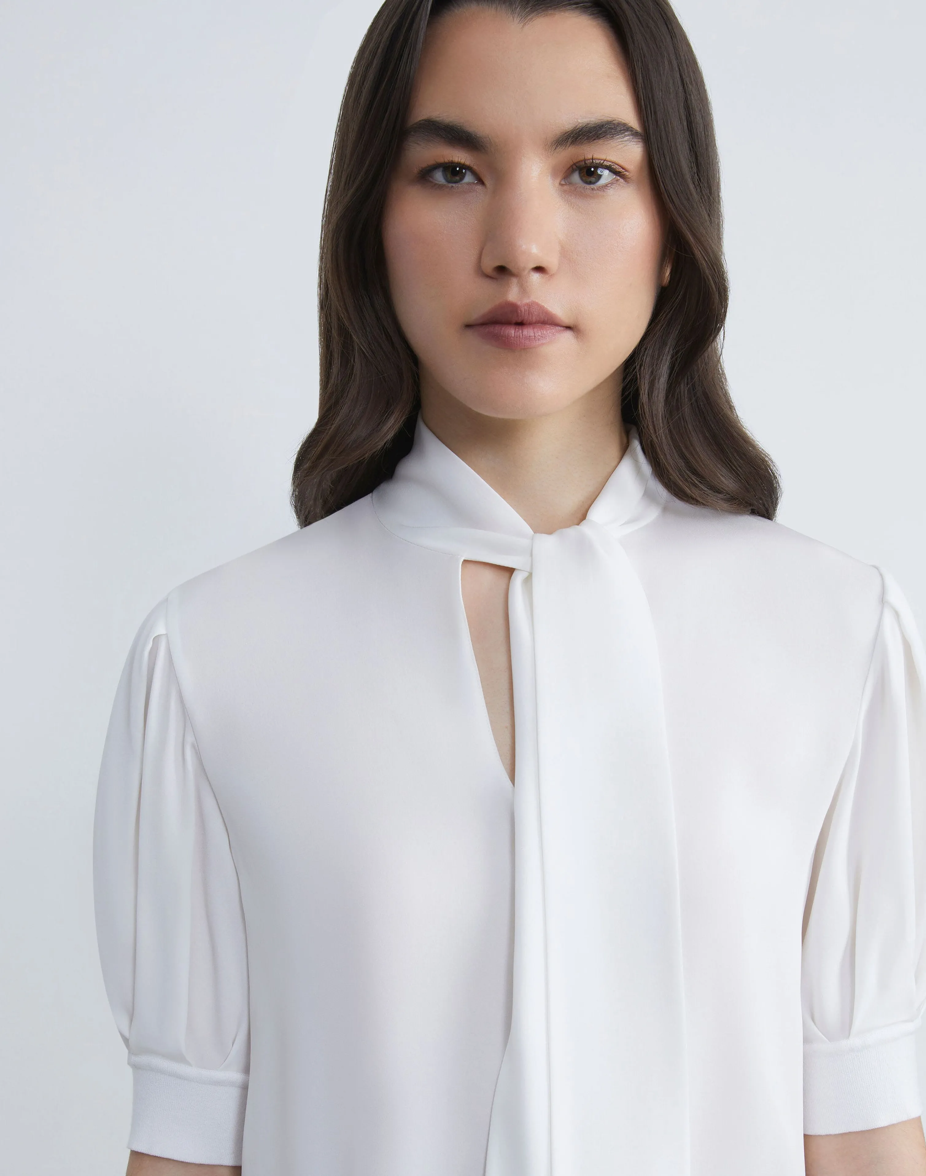 Organic Silk Georgette Bow Blouse