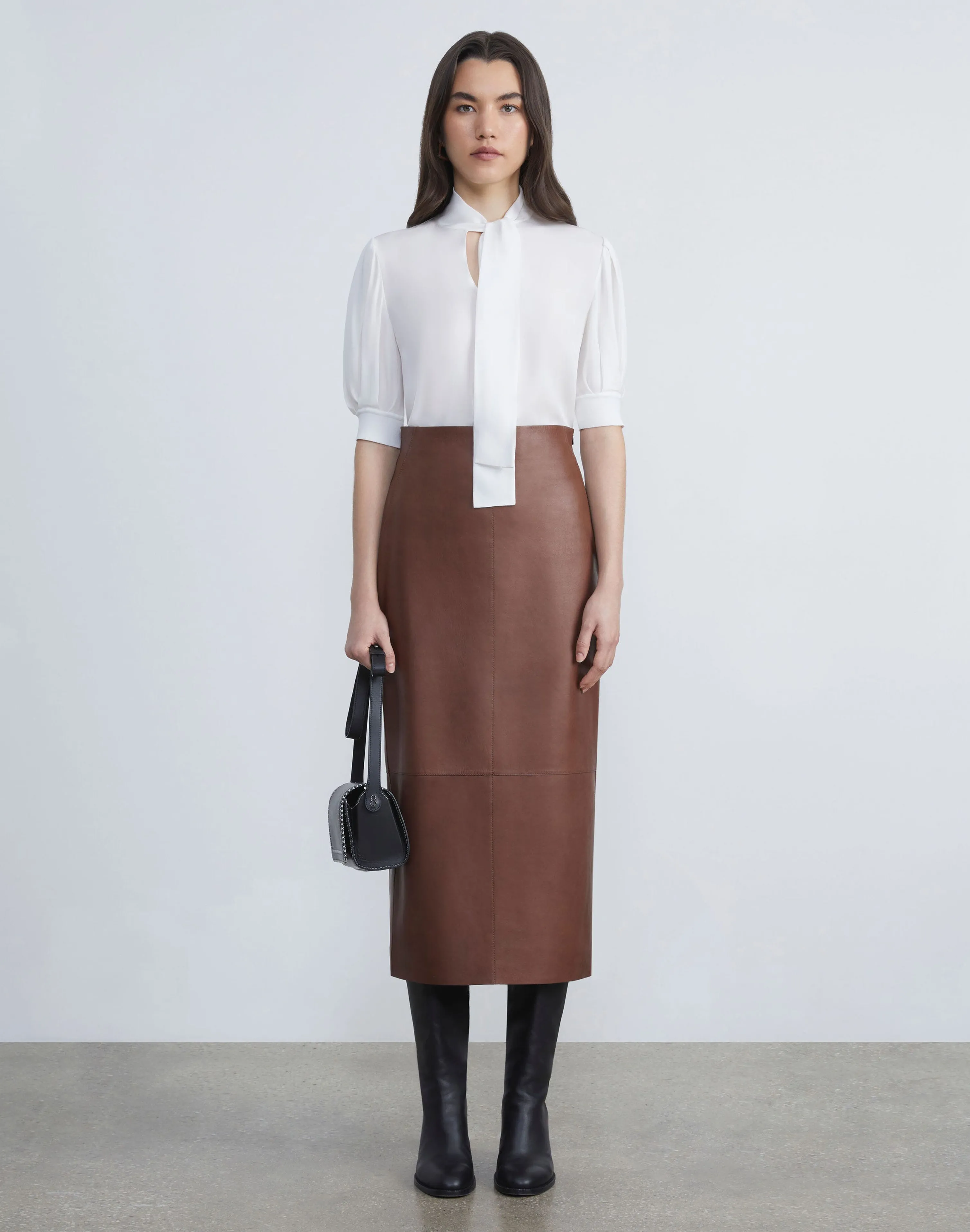 Organic Silk Georgette Bow Blouse