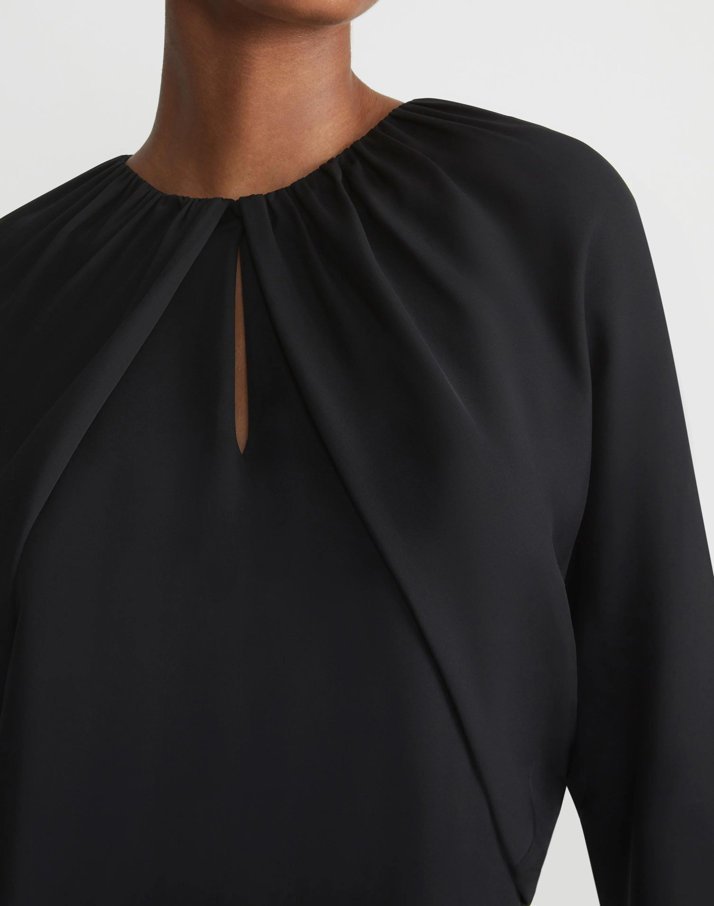 Organic Silk Georgette Cutaway Bolero Blouse