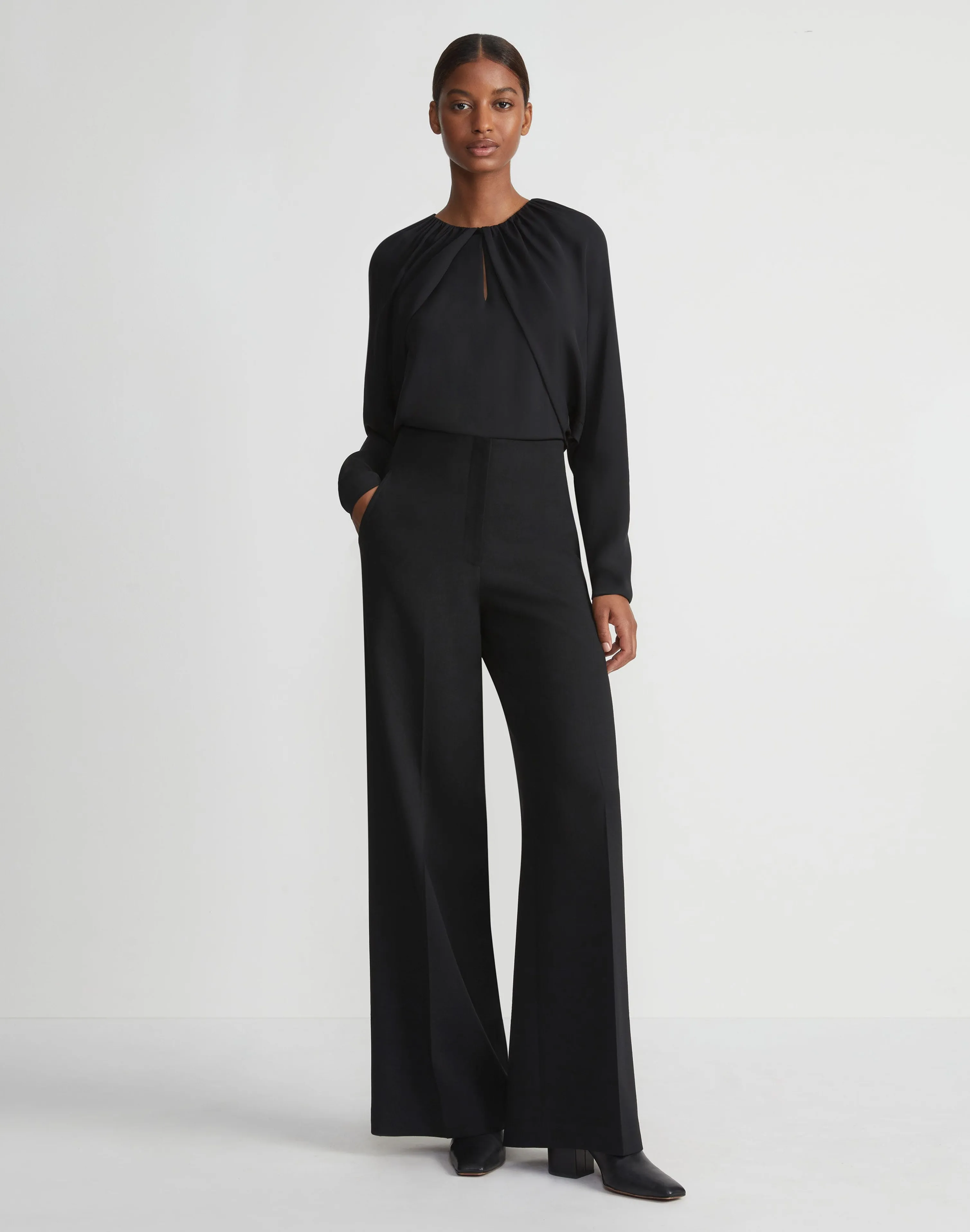 Organic Silk Georgette Cutaway Bolero Blouse