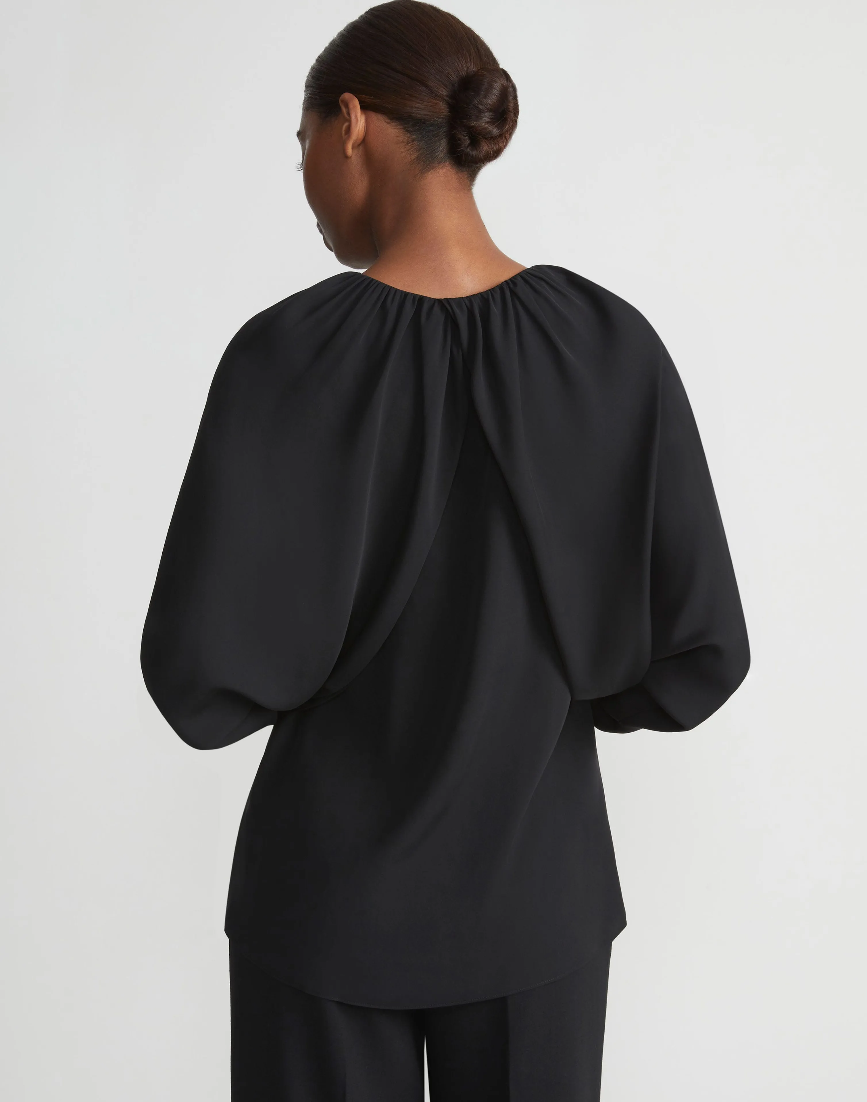 Organic Silk Georgette Cutaway Bolero Blouse