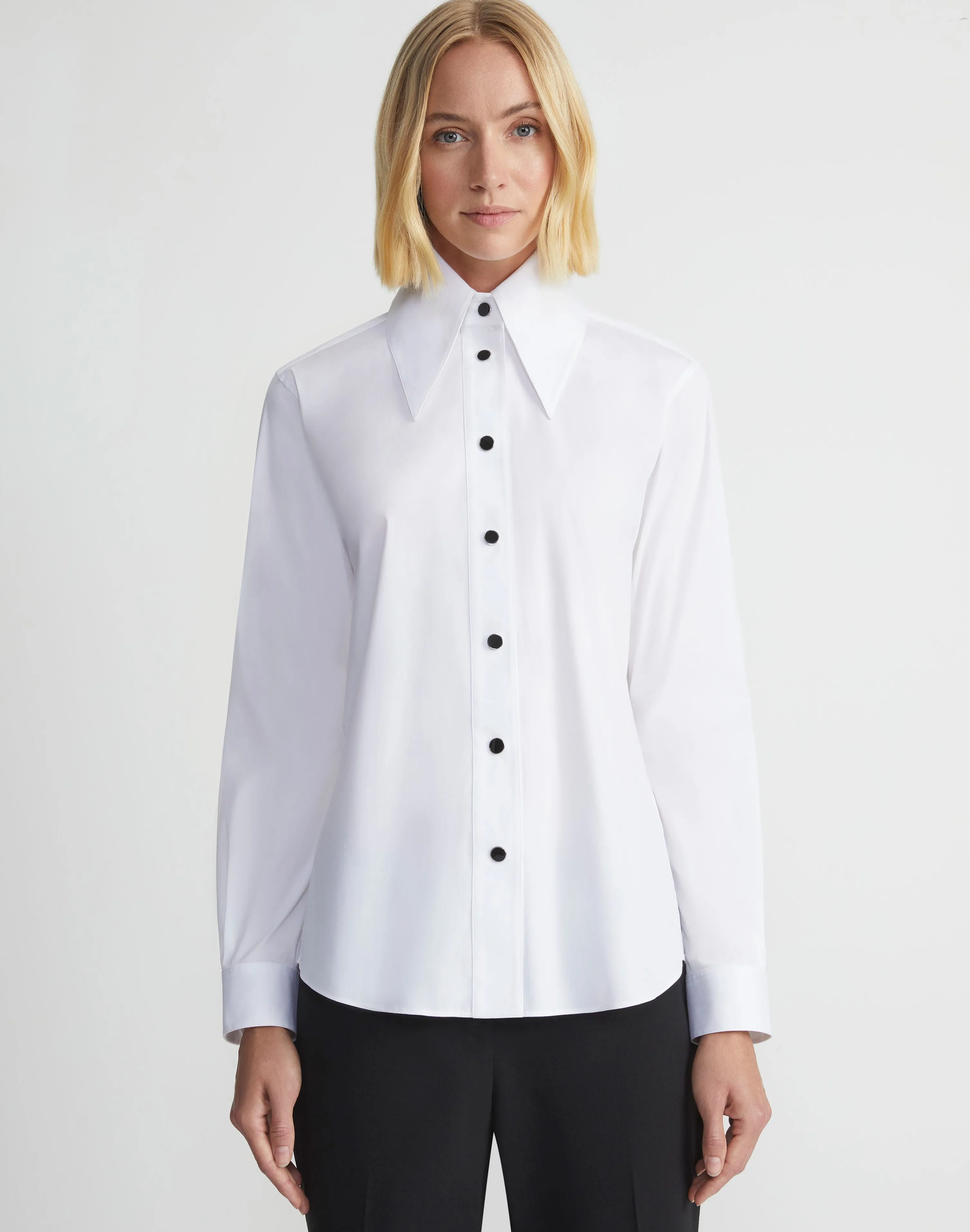 Stretch Cotton Snap Front Shirt