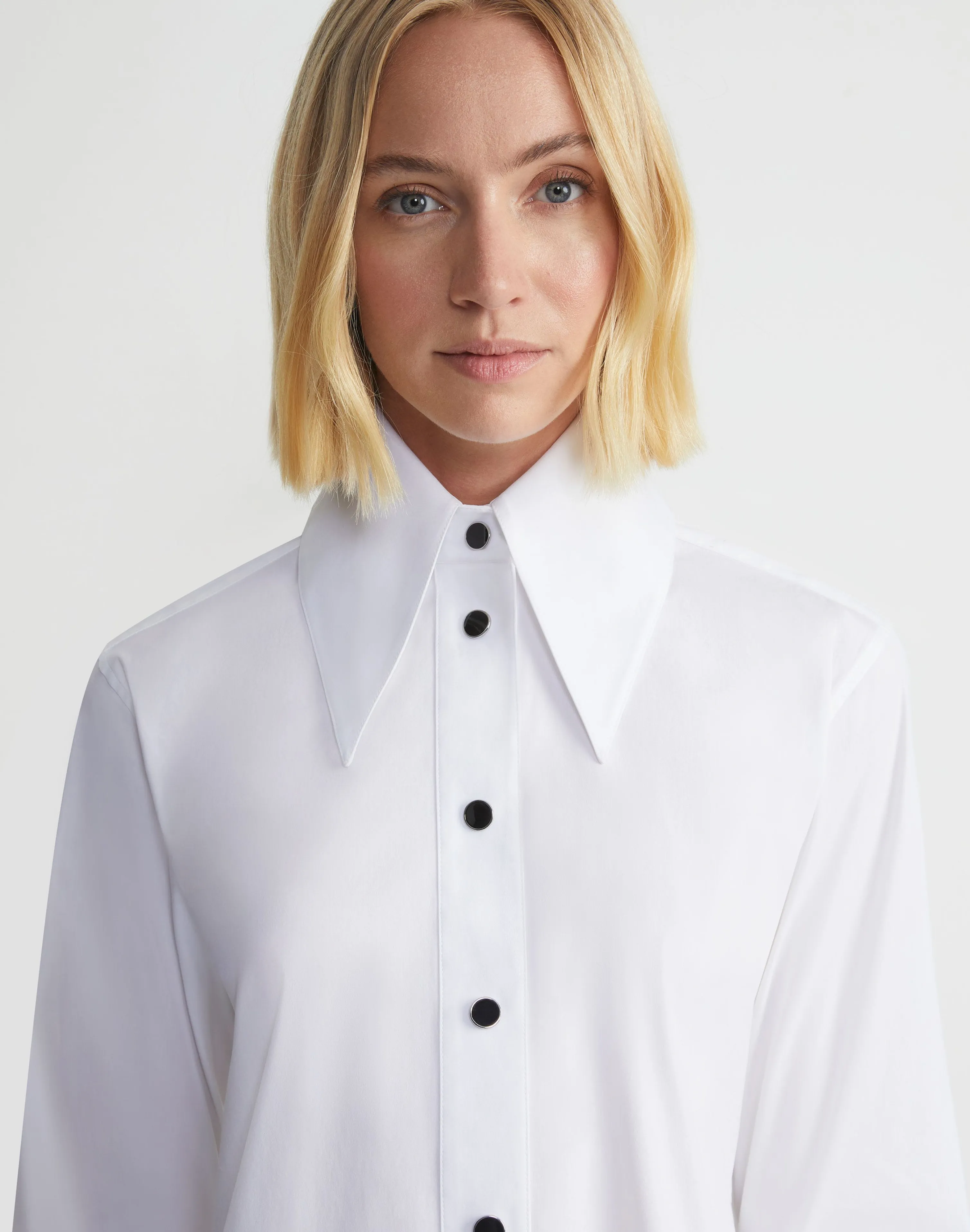 Stretch Cotton Snap Front Shirt