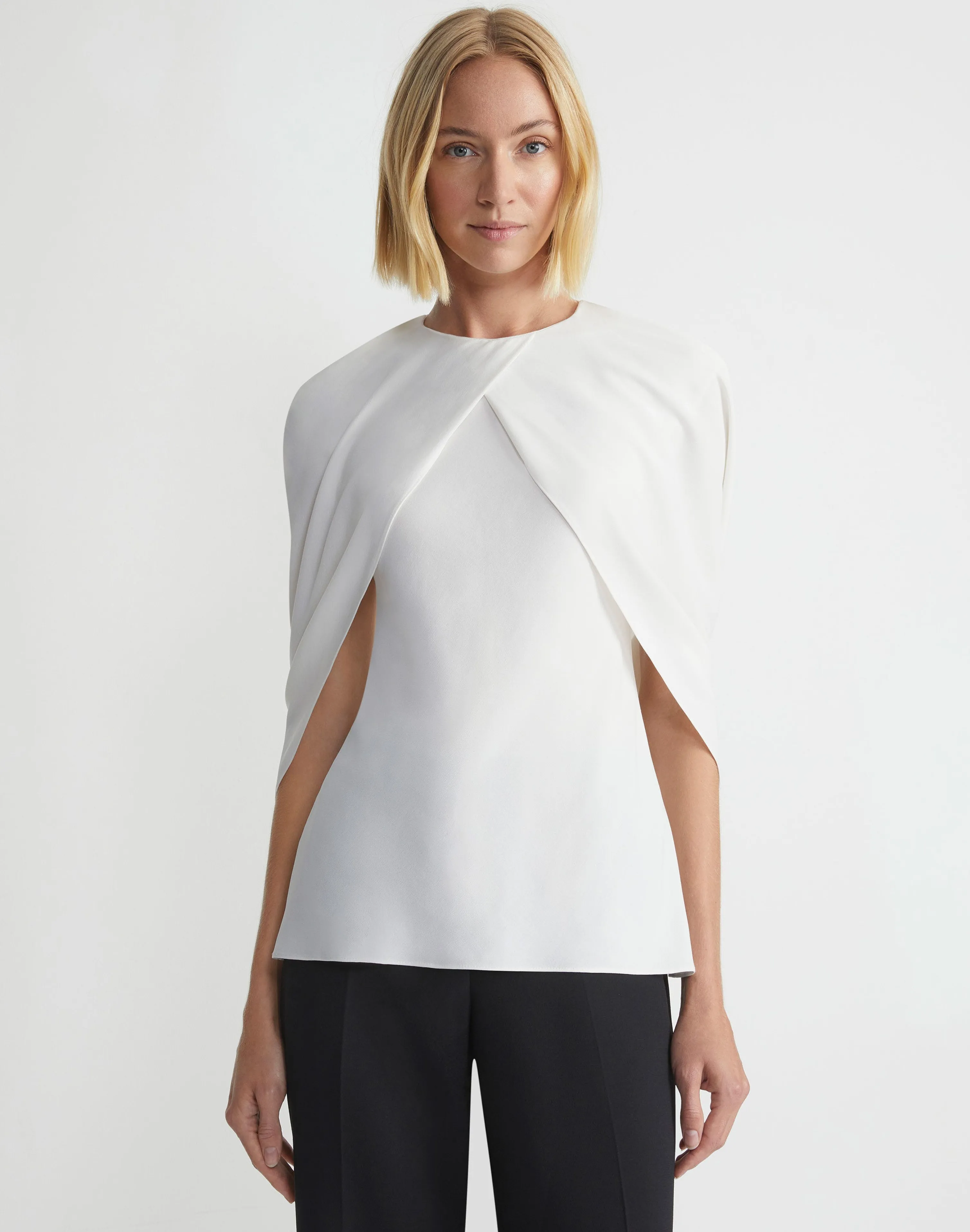Responsible Finesse Crepe Convertible Shawl Blouse