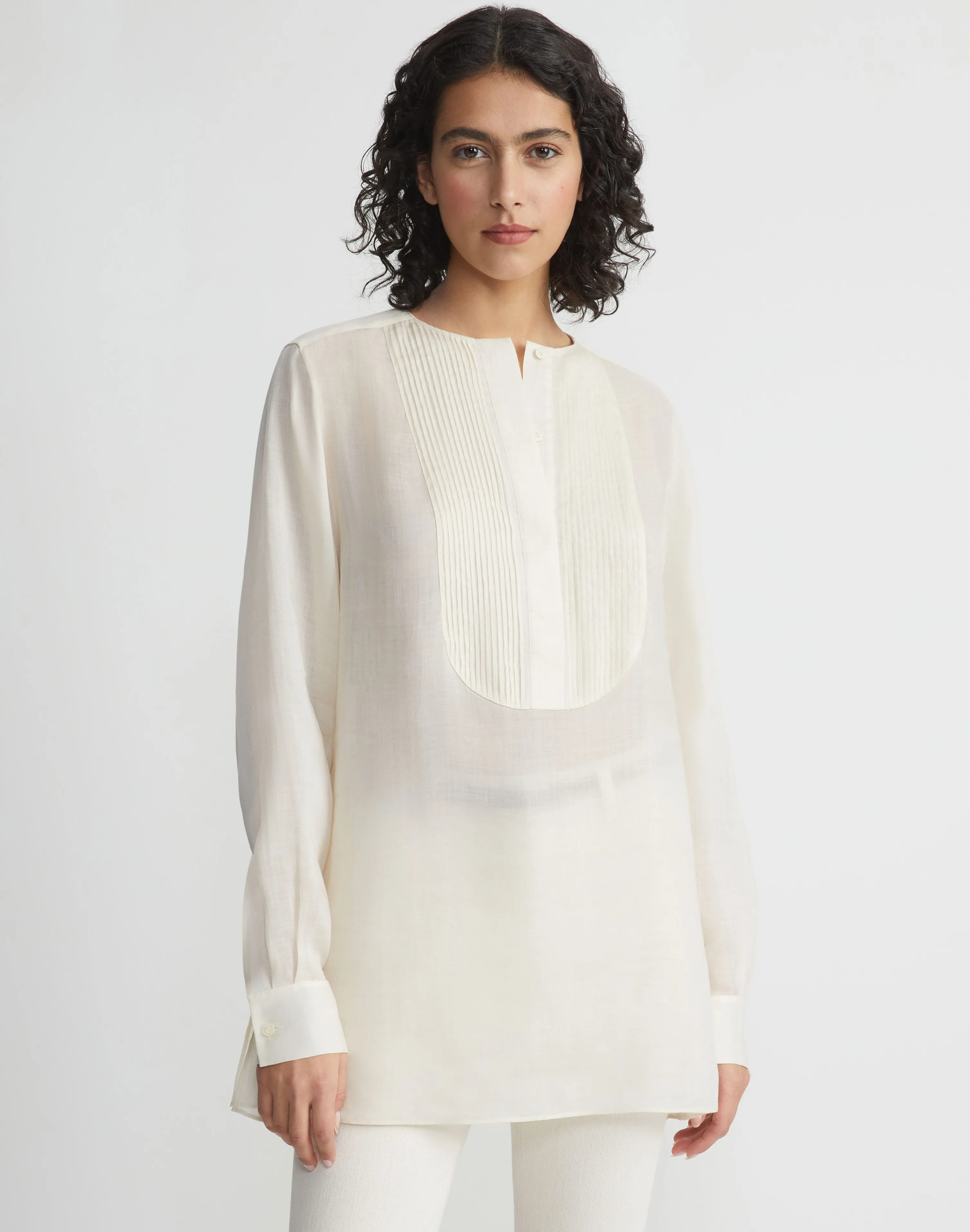Sustainable Gemma Cloth Voile Pintuck Popover Blouse