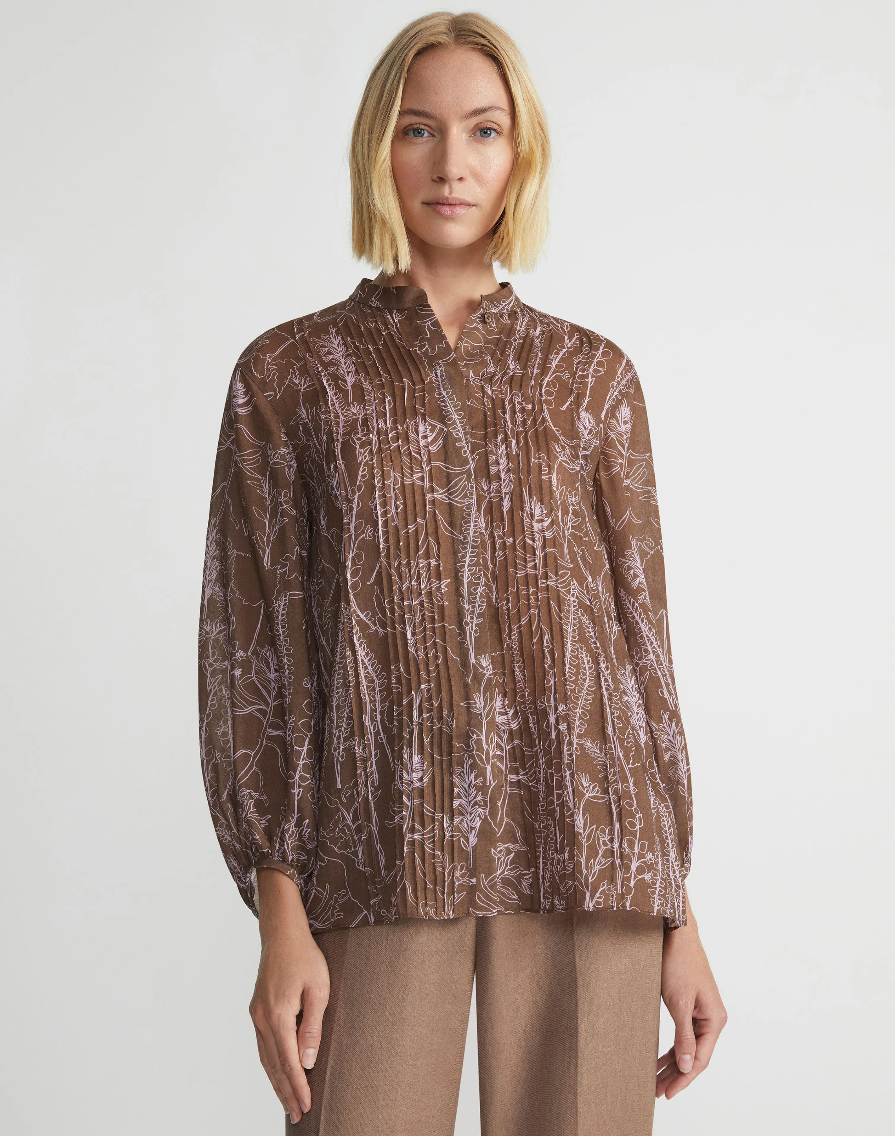 Flora Print Sustainable Gemma Cloth Voile Pintuck Blouse