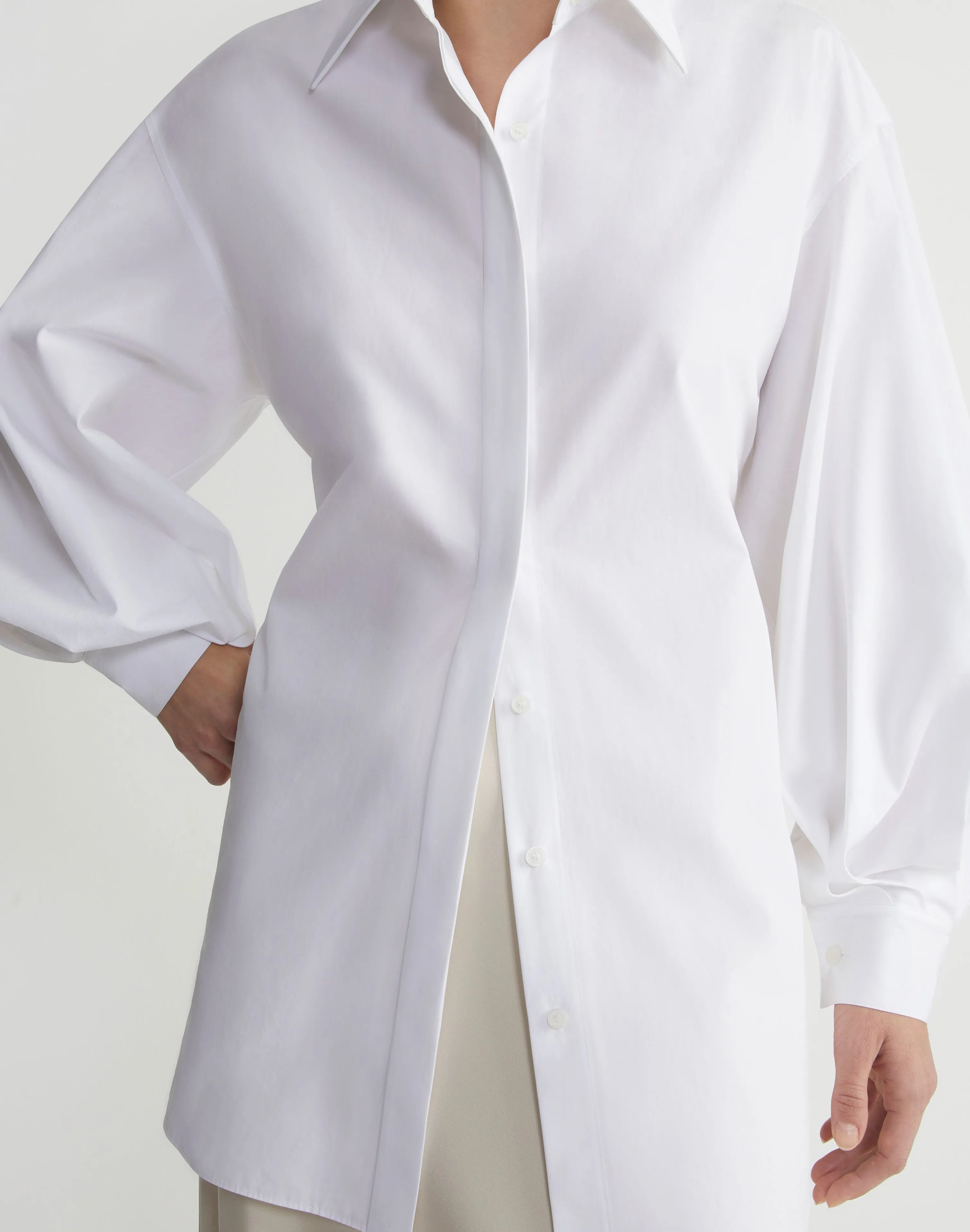 Organic Cotton Poplin Tie Back Oversized Shirt