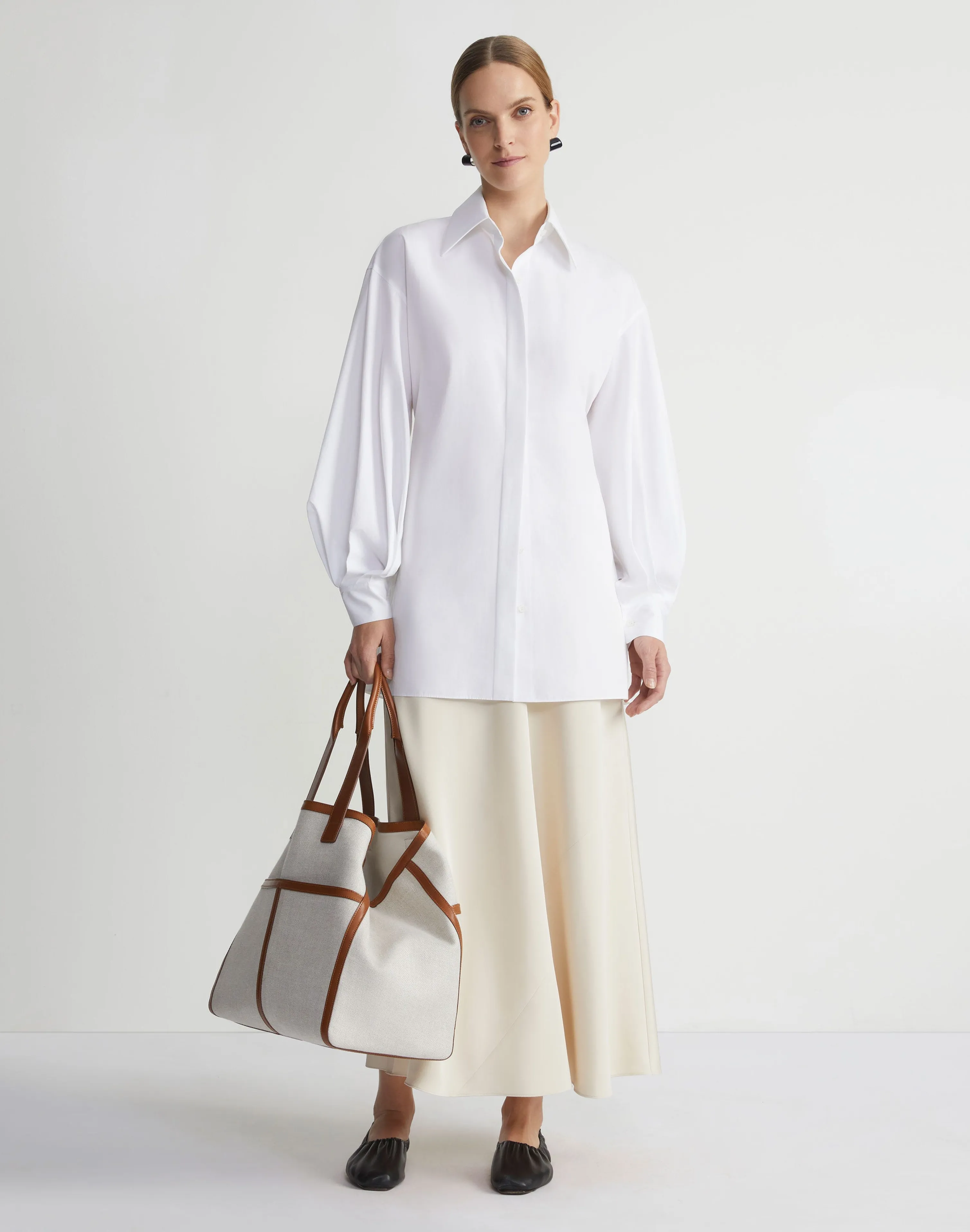 Organic Cotton Poplin Tie Back Oversized Shirt