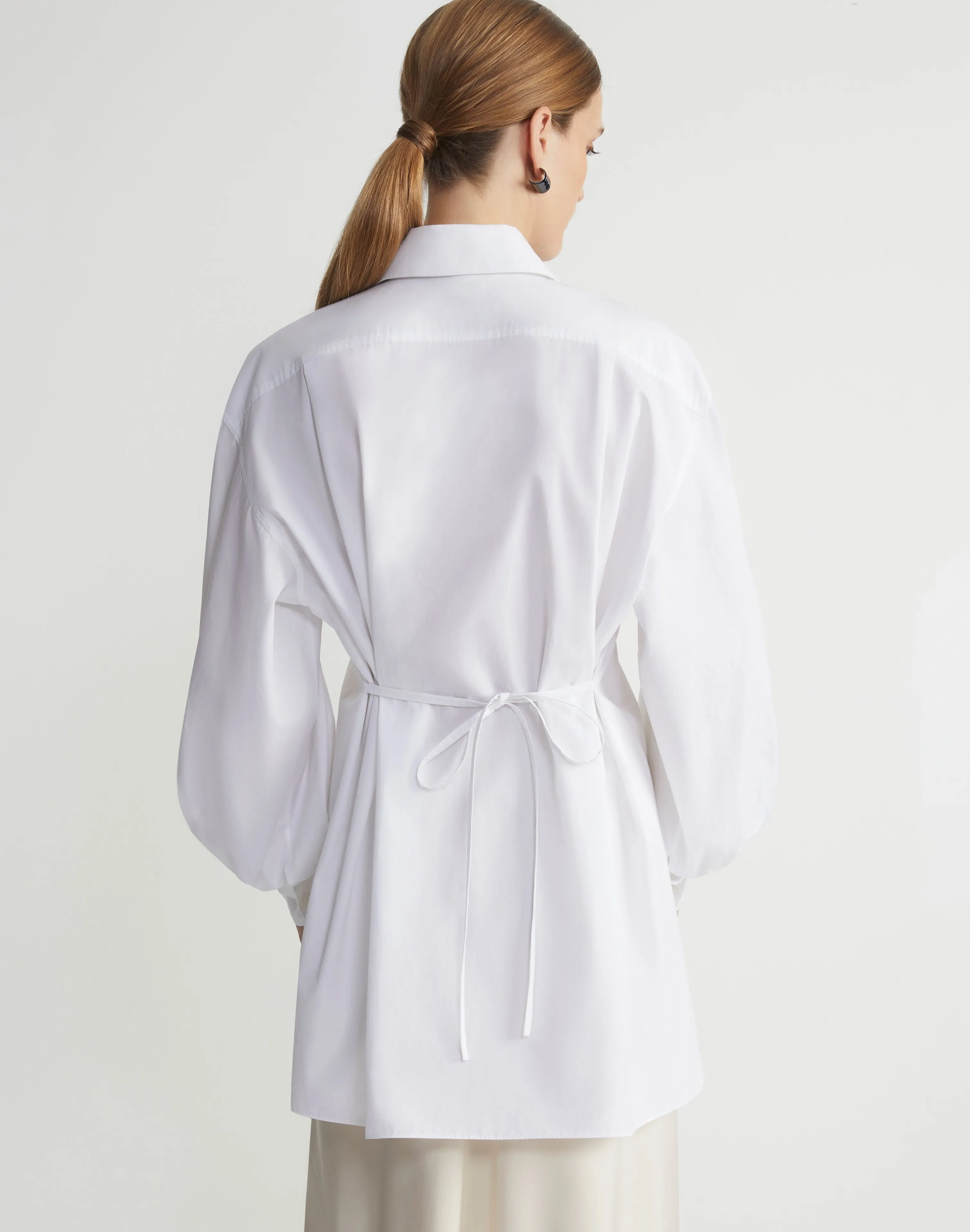 Organic Cotton Poplin Tie Back Oversized Shirt
