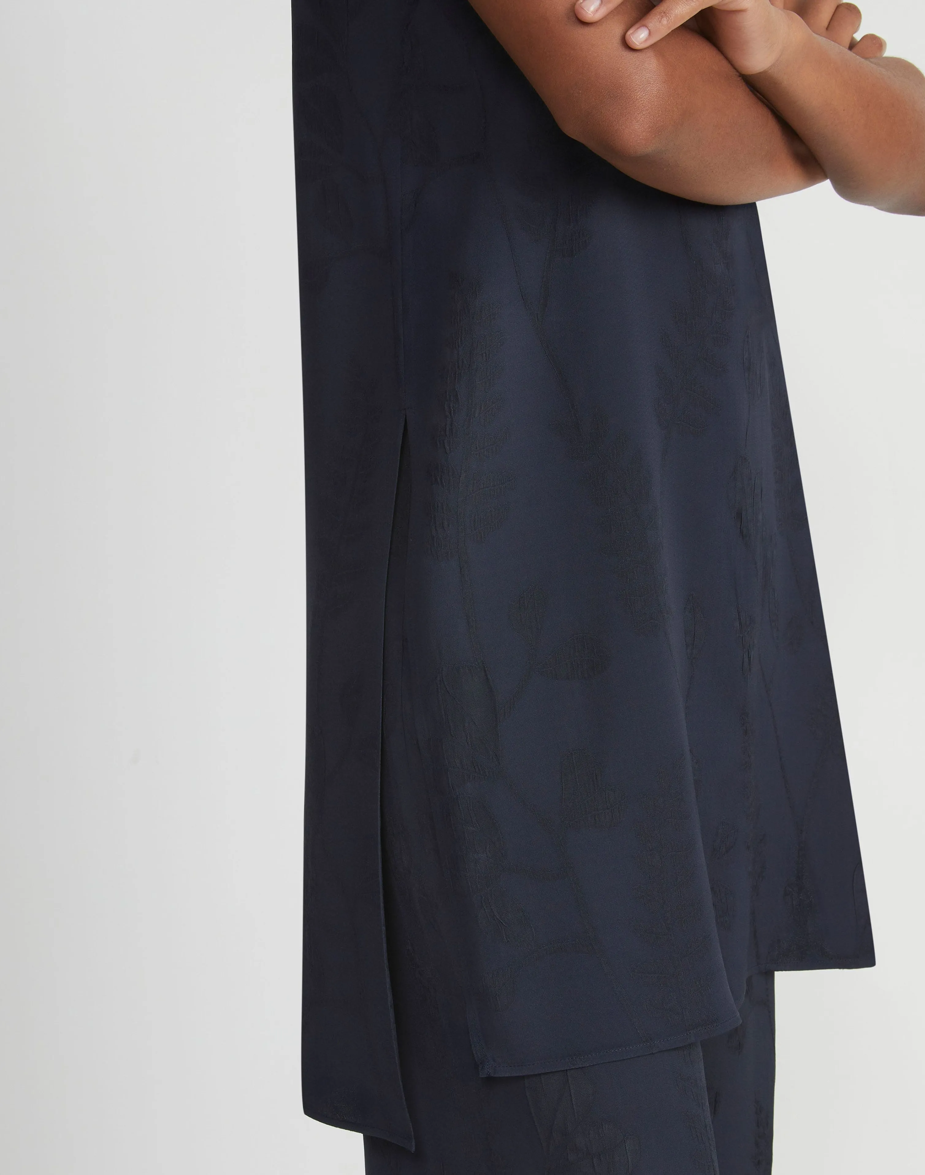 Flora Bloom Cloqué Jacquard Viscose Tunic Blouse