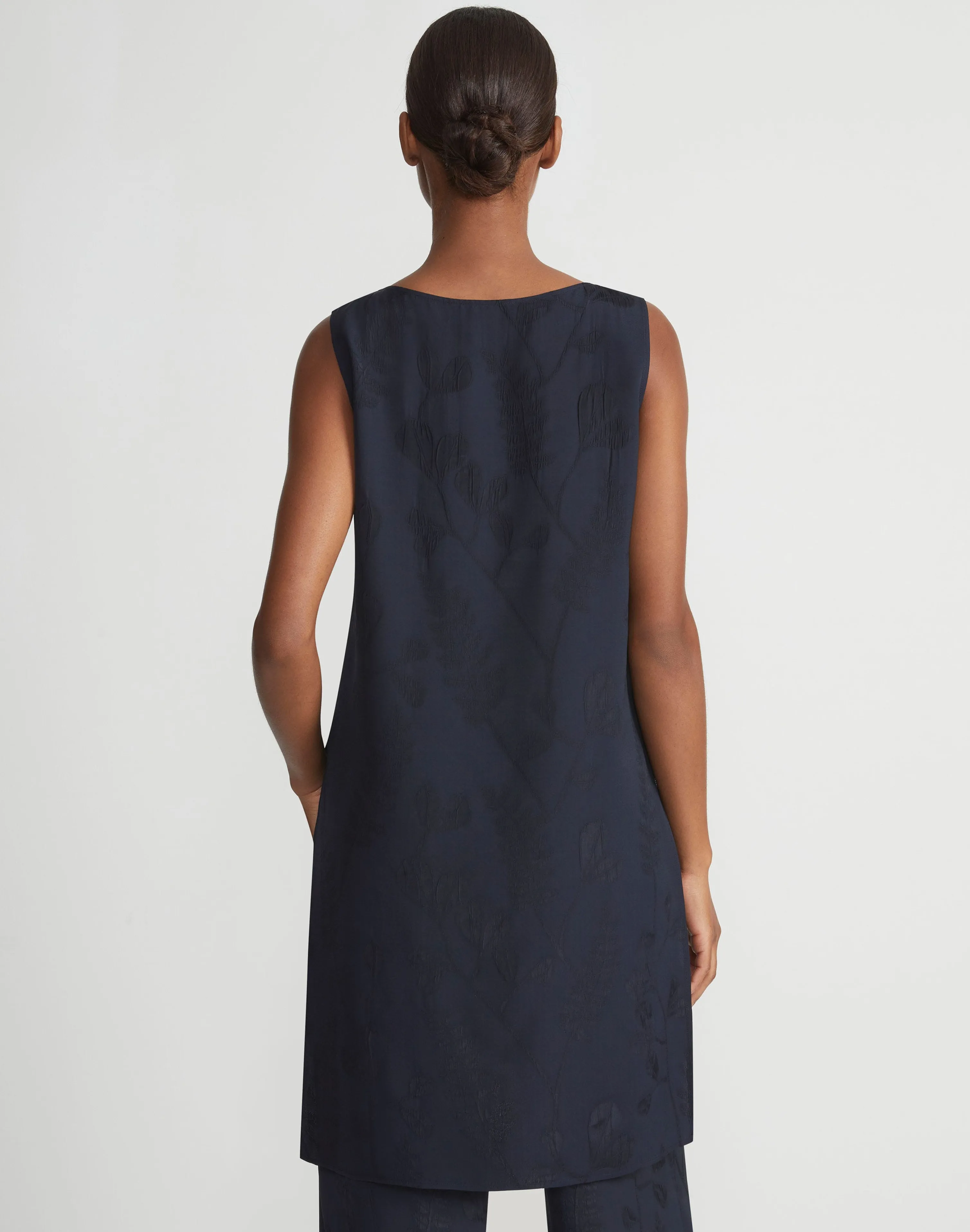 Flora Bloom Cloqué Jacquard Viscose Tunic Blouse