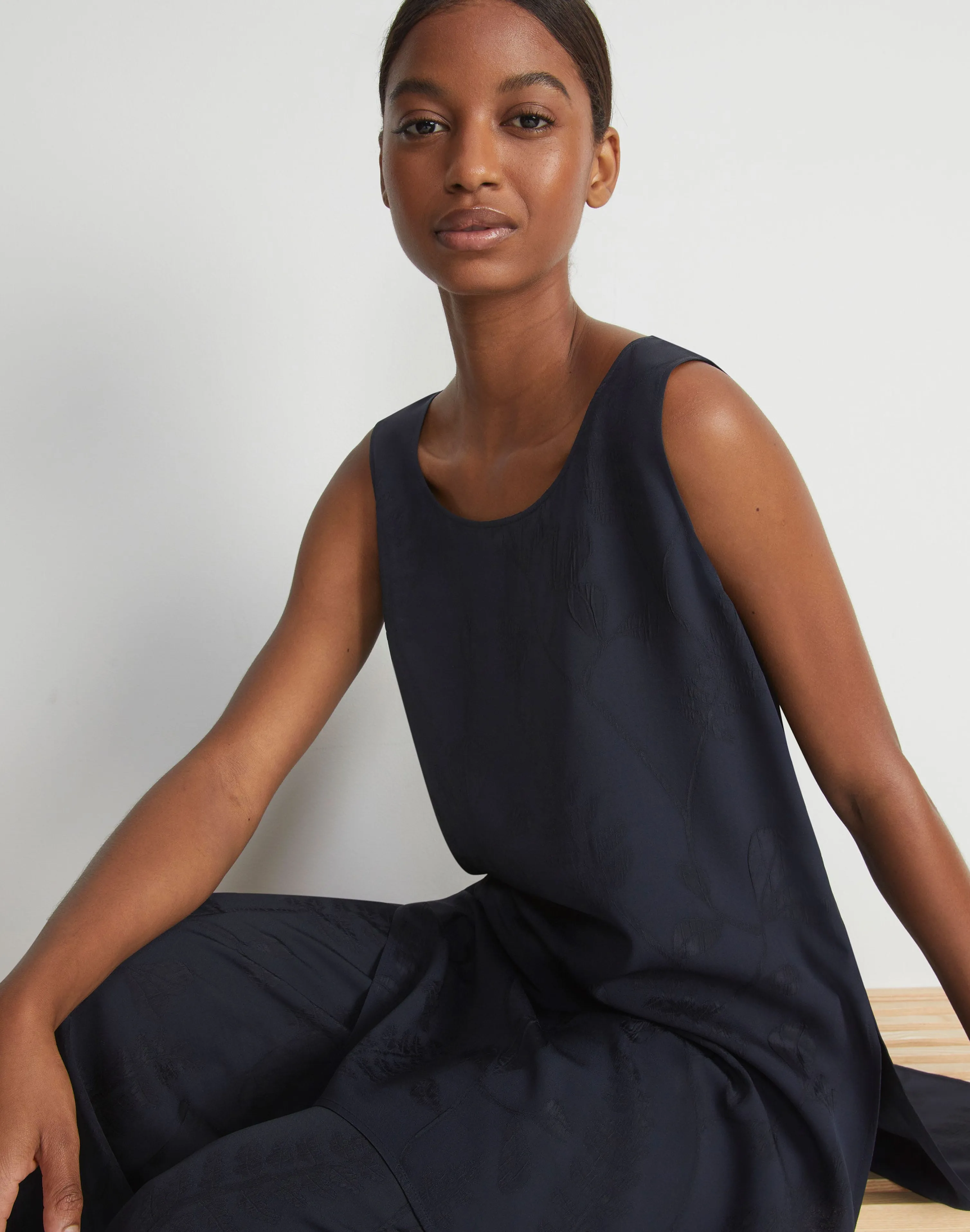 Flora Bloom Cloqué Jacquard Viscose Tunic Blouse