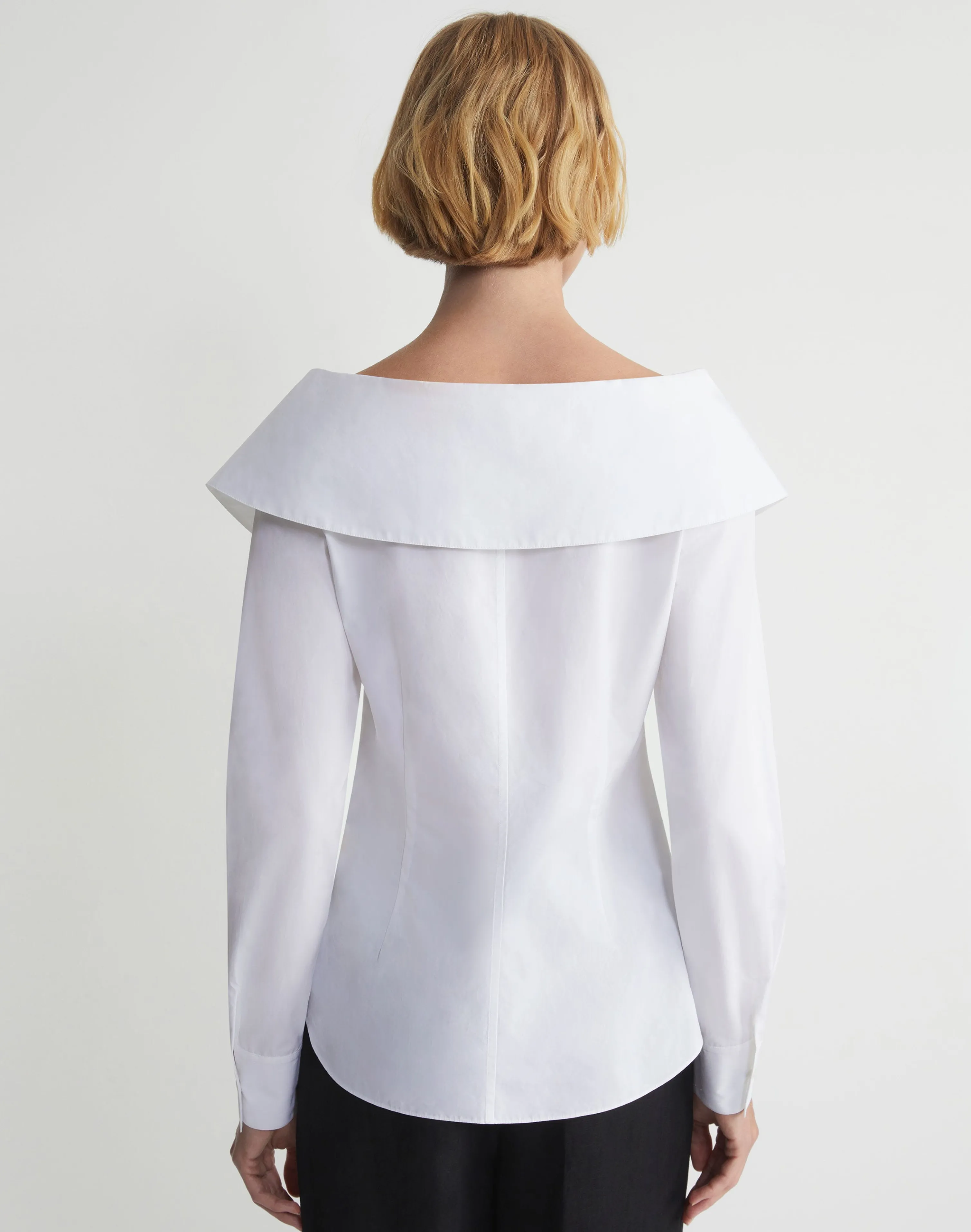 Organic Cotton Poplin Portrait Collar Shirt