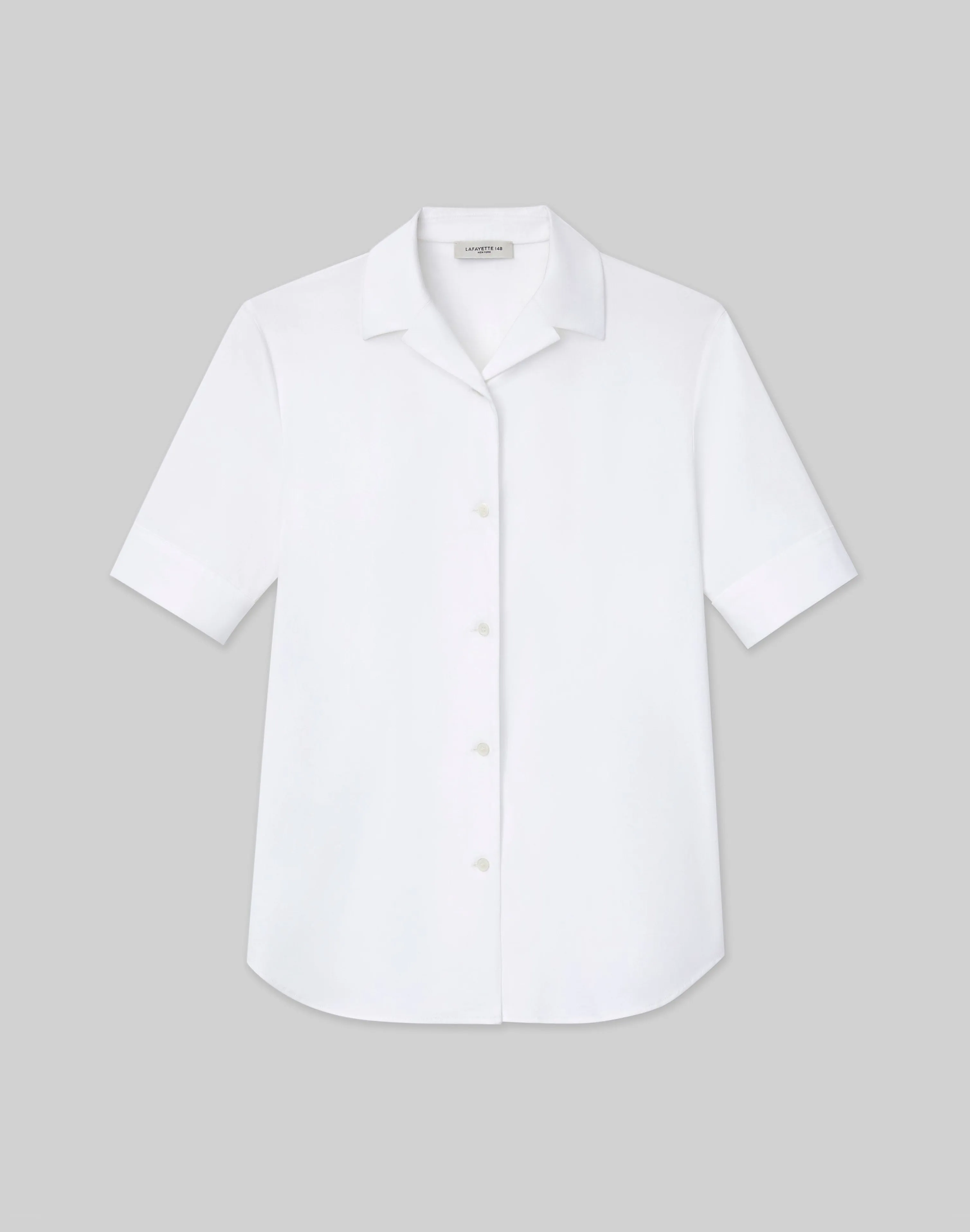 Stretch Cotton Notch Collar Shirt