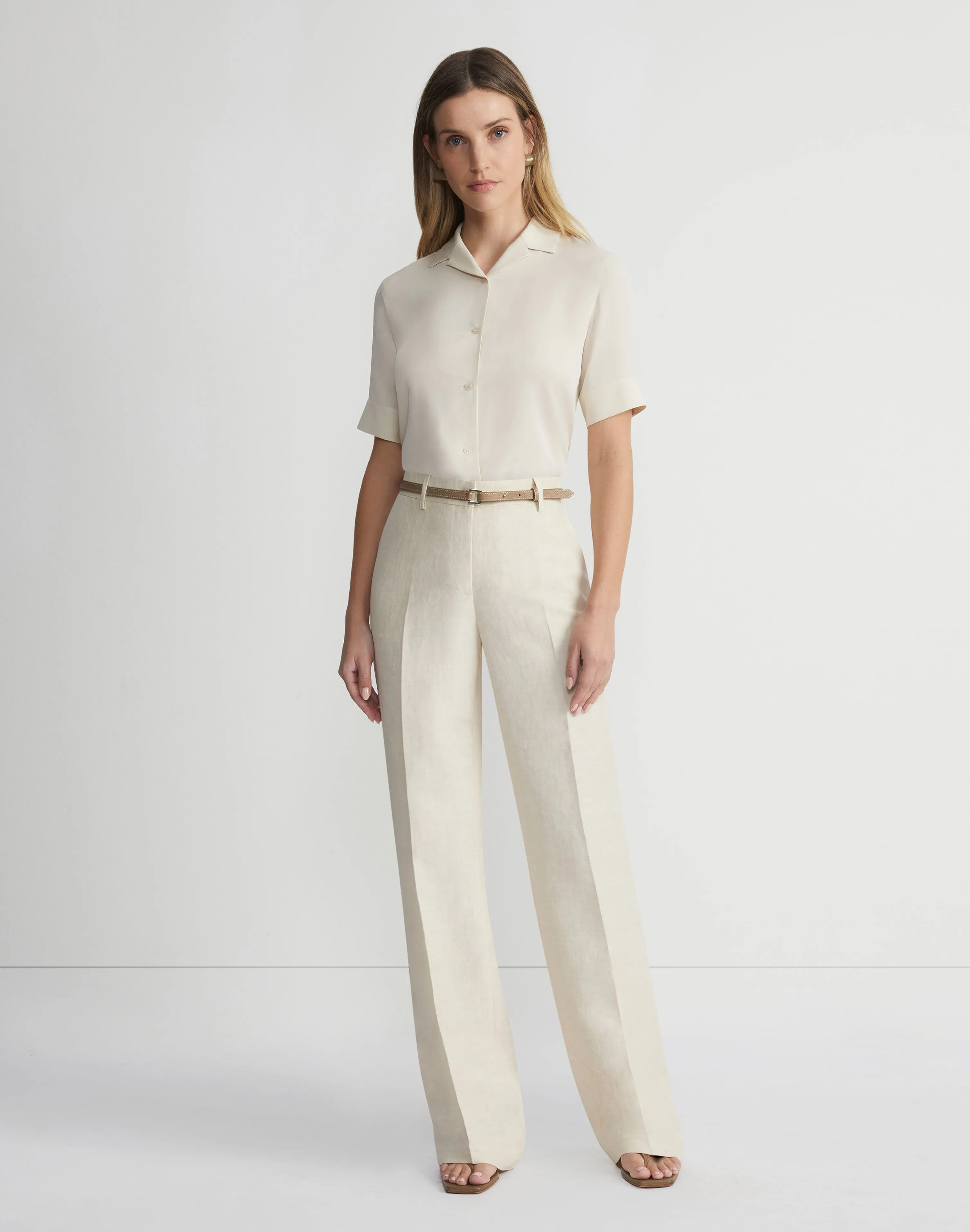 Organic Silk Georgette Notch Collar Blouse