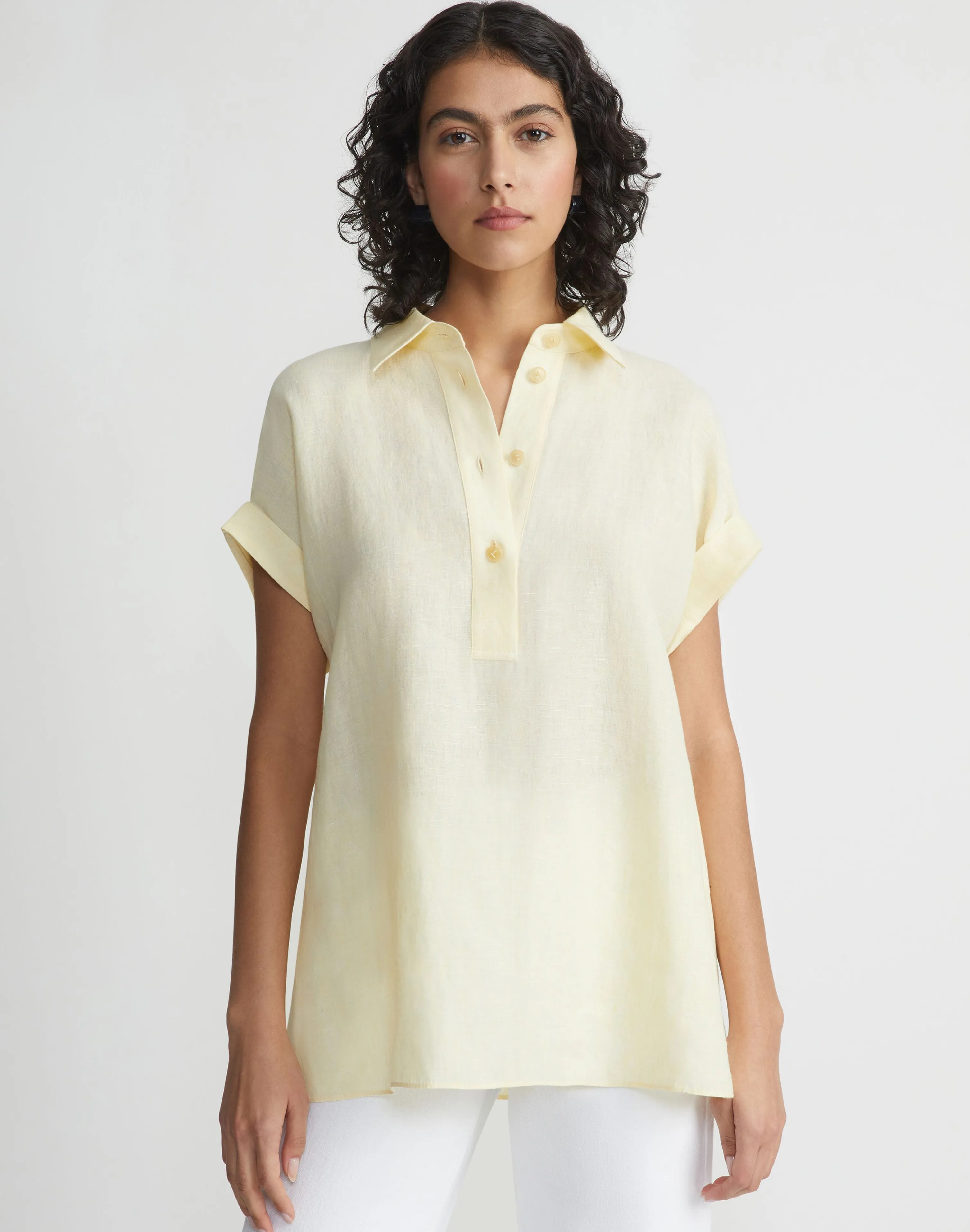 Organic Linen Dolman Polo