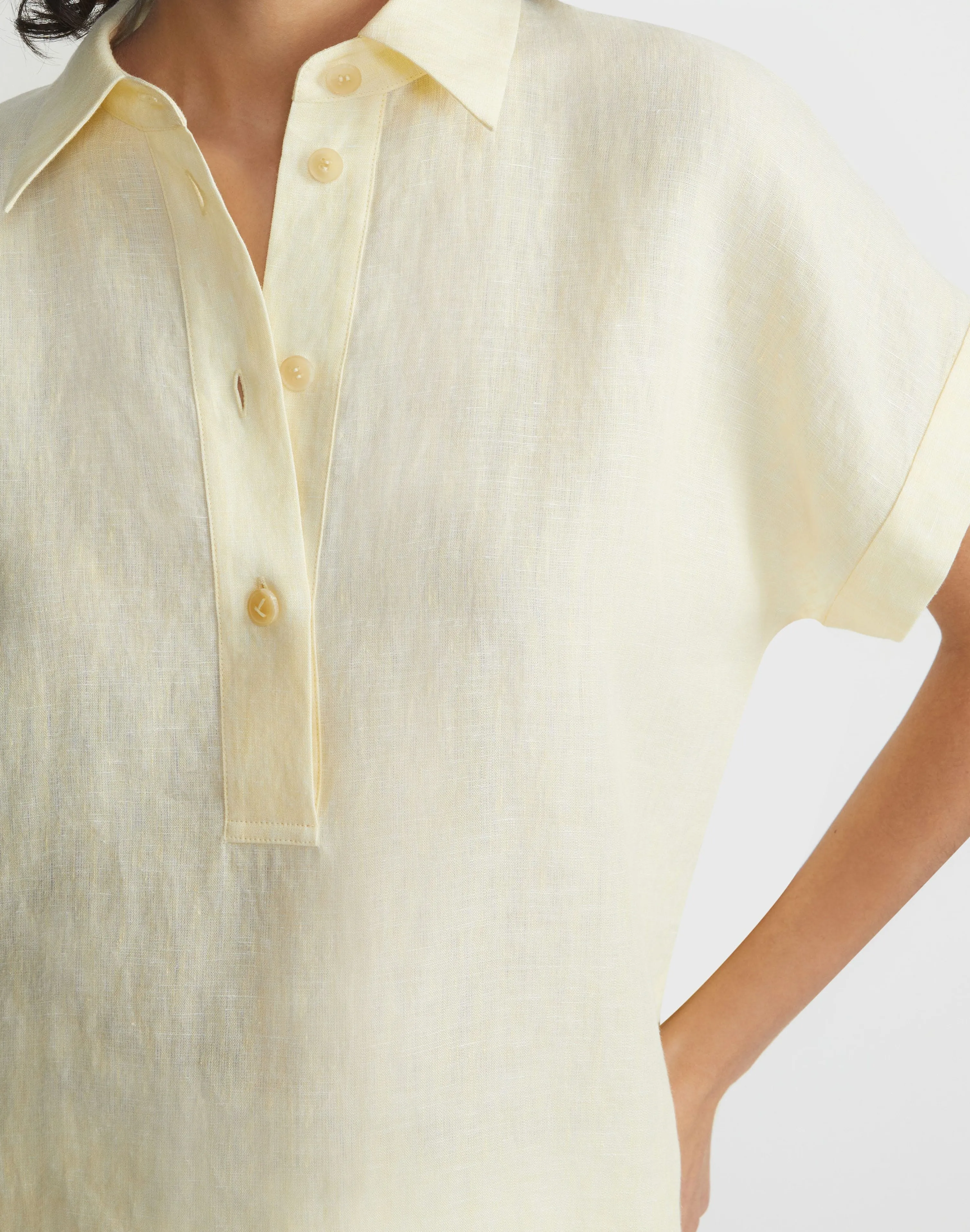 Organic Linen Dolman Polo