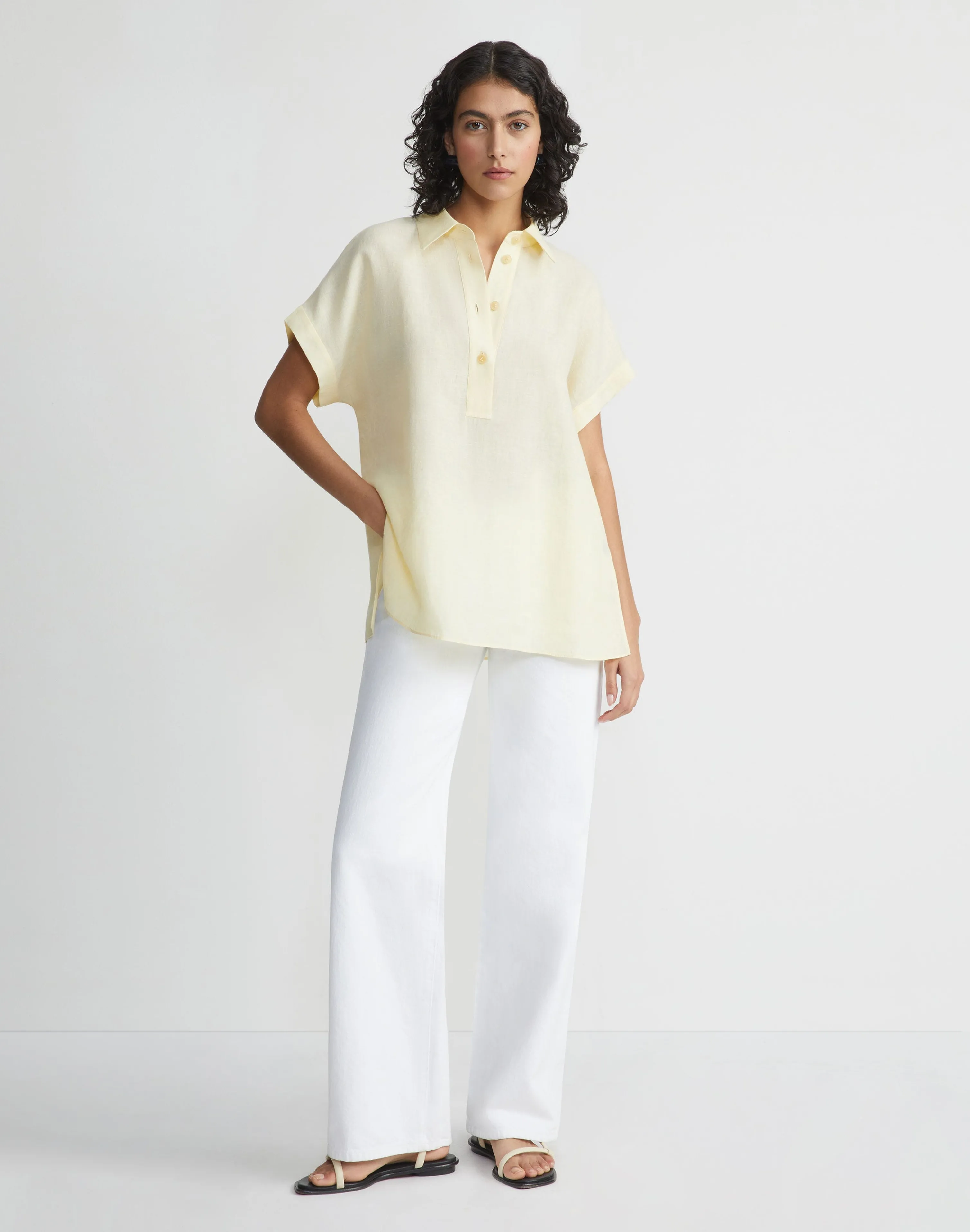 Organic Linen Dolman Polo