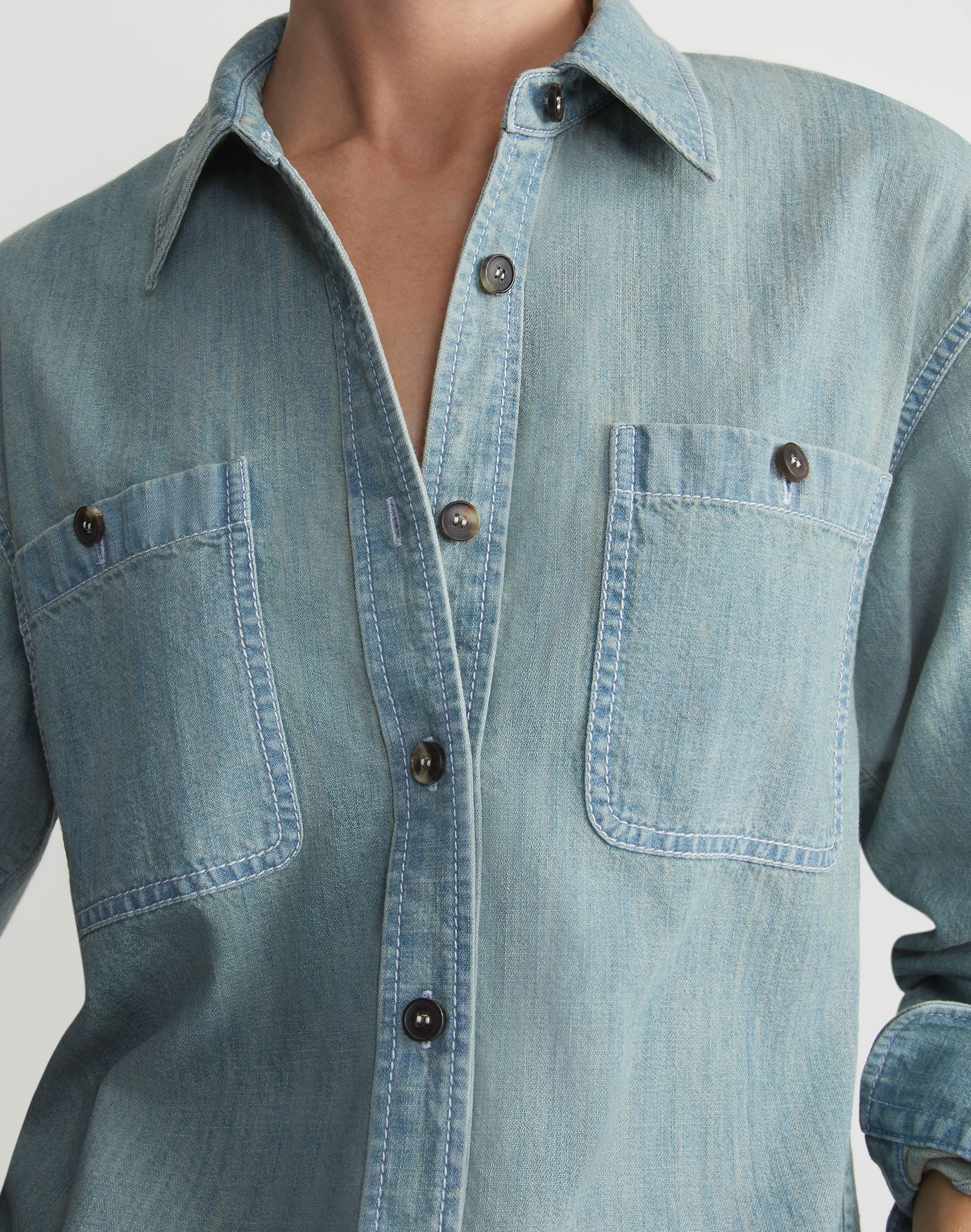 Organic Cotton Chambray Pocket Shirt
