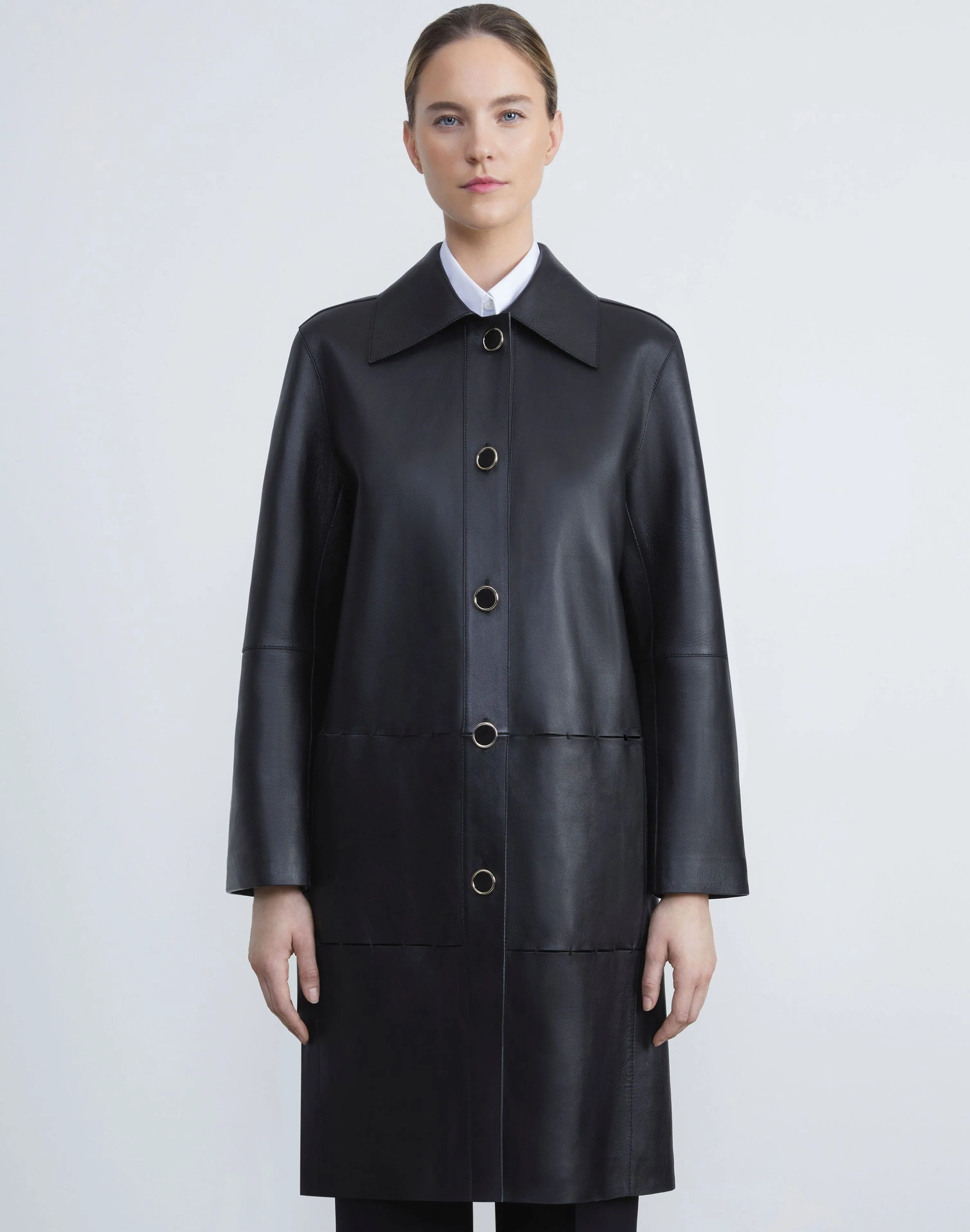 Nappa Leather Double Face Oversized Coat