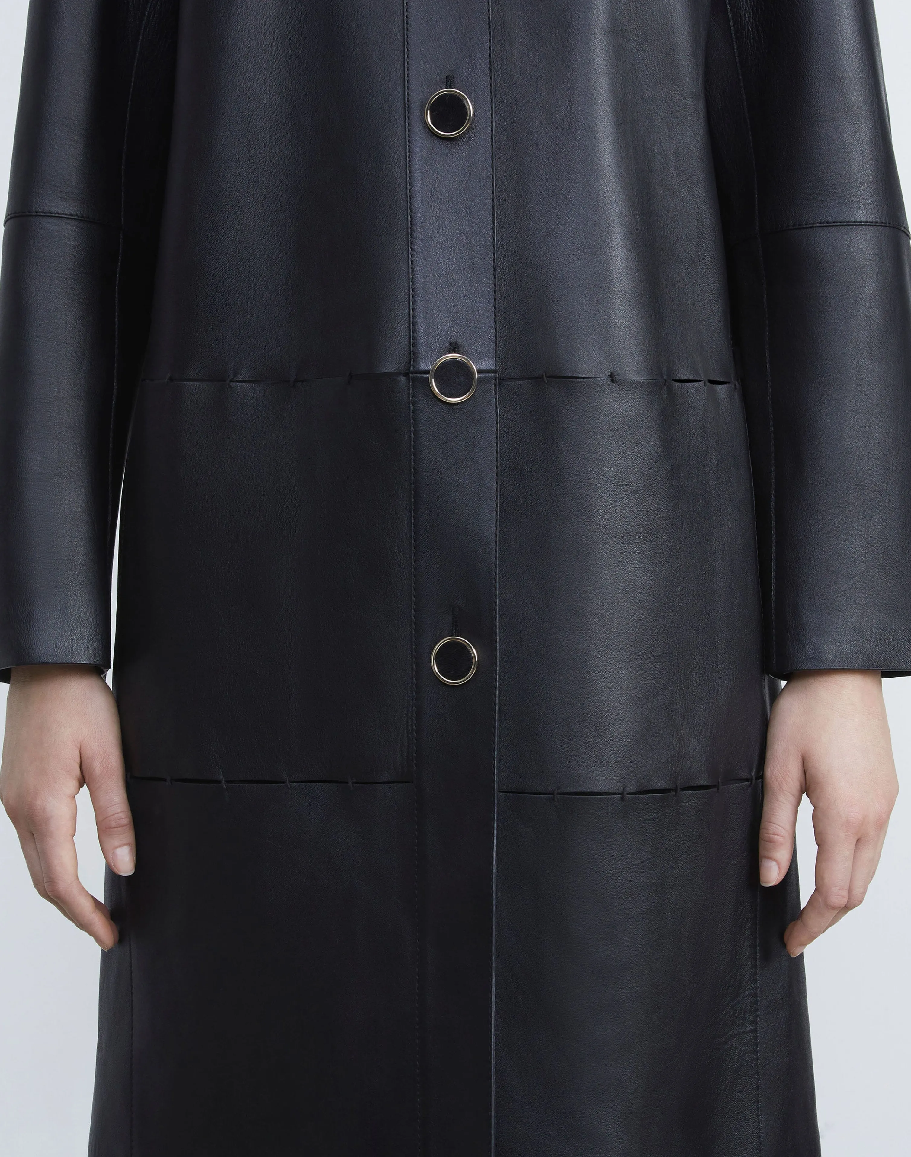 Nappa Leather Double Face Oversized Coat